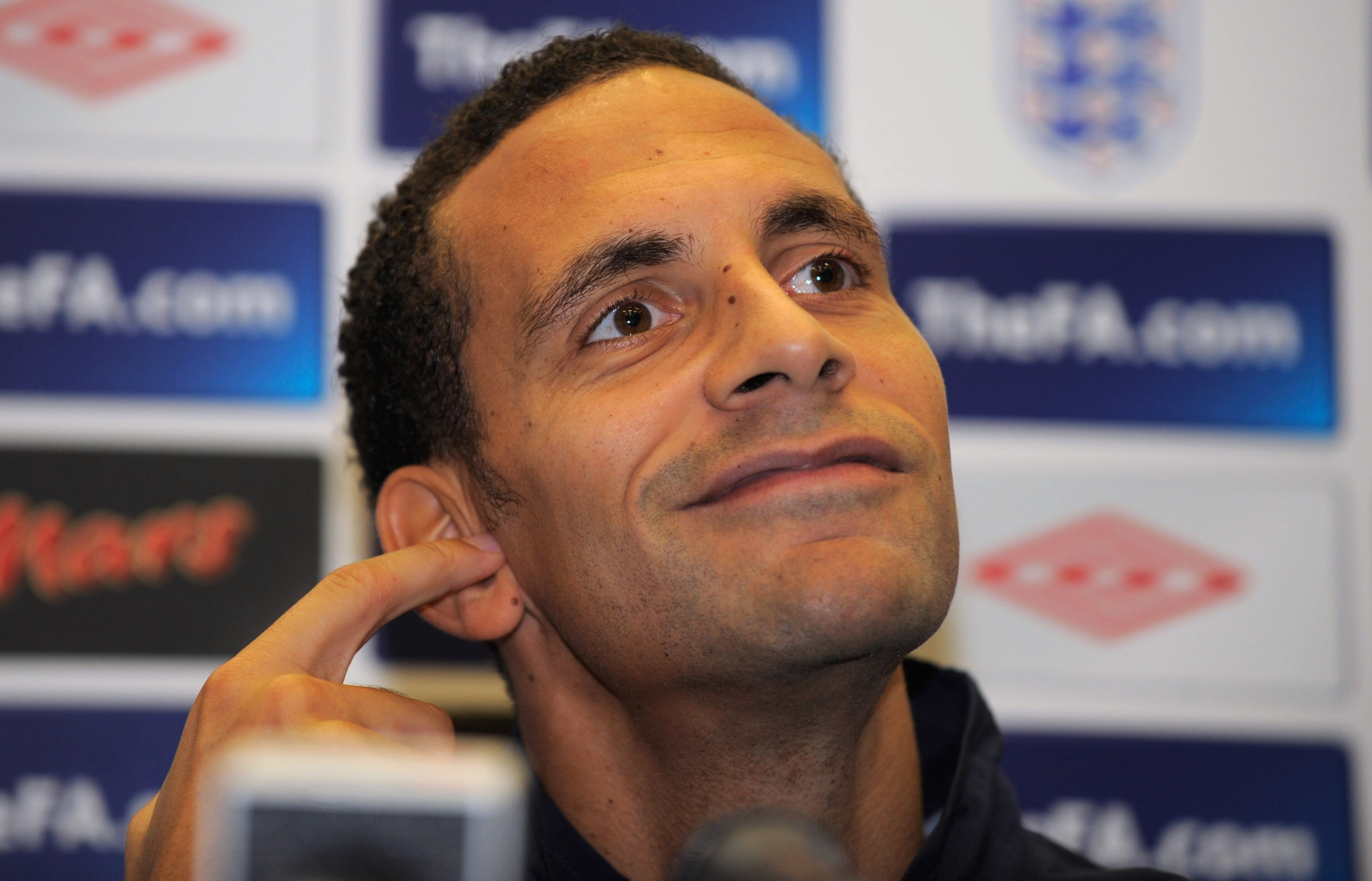 LONDON, ENGLAND - NOVEMBER 16: Captain Rio Ferdinand speaks to the press after the England training session at Wembley Stadium on November 16, 2010 in London, England. (Photo by Michael Regan/Getty Images) LONDON, ENGLAND - NOVEMBER 16: Captain Rio Ferdinand speaks to the press after the England training session at Wembley Stadium on November 16, 2010 in London, England. (Photo by Michael Regan/Getty Images)