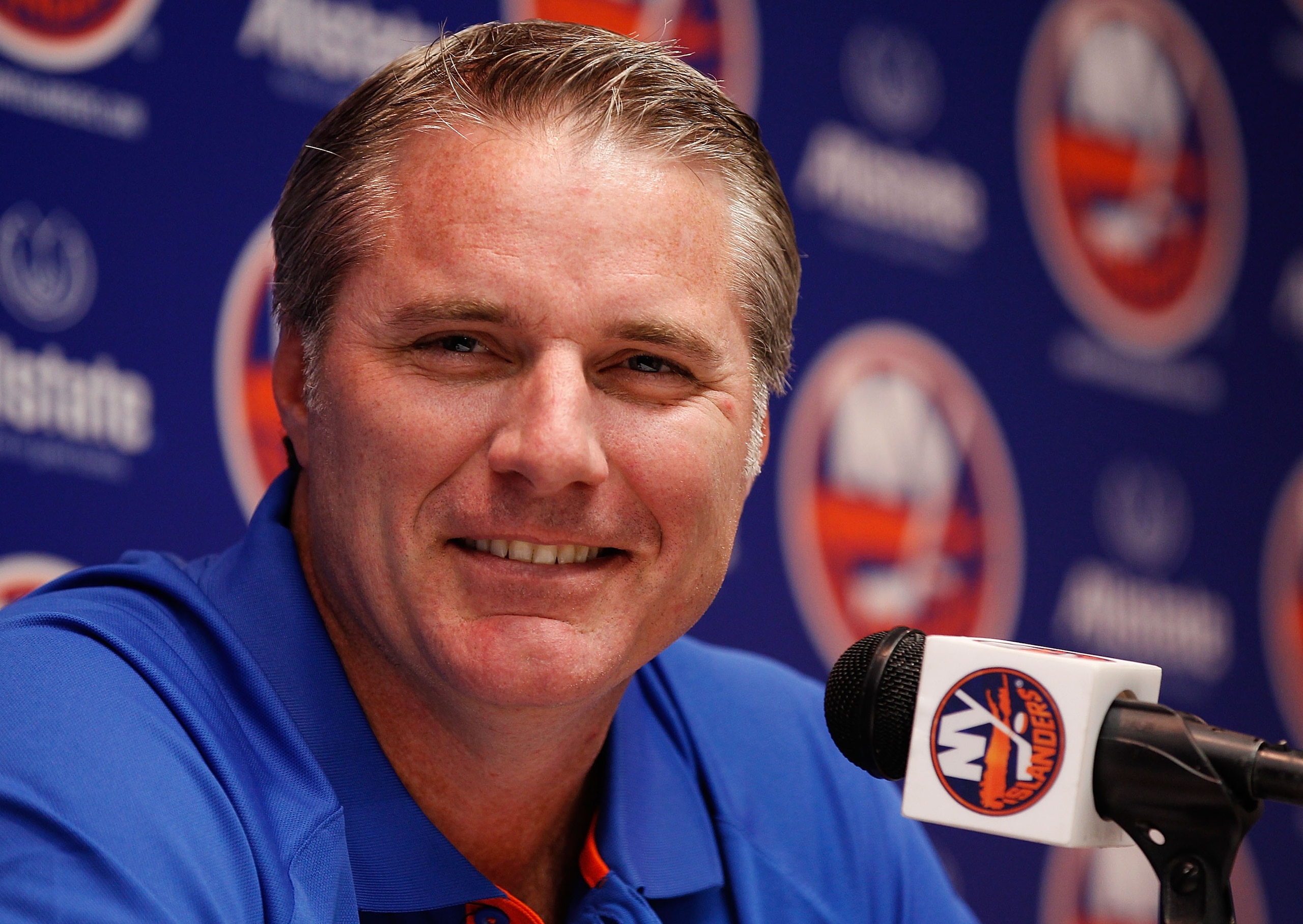 UNIONDALE, NY - SEPTEMBER 21: General manager Garth Snow of the New York Islanders speaks to the media on September 21, 2010 at Nassau Coliseum in Uniondale. (Photo by Mike Stobe/Getty Images) UNIONDALE, NY - SEPTEMBER 21: General manager Garth Snow of the New York Islanders speaks to the media on September 21, 2010 at Nassau Coliseum in Uniondale. (Photo by Mike Stobe/Getty Images)