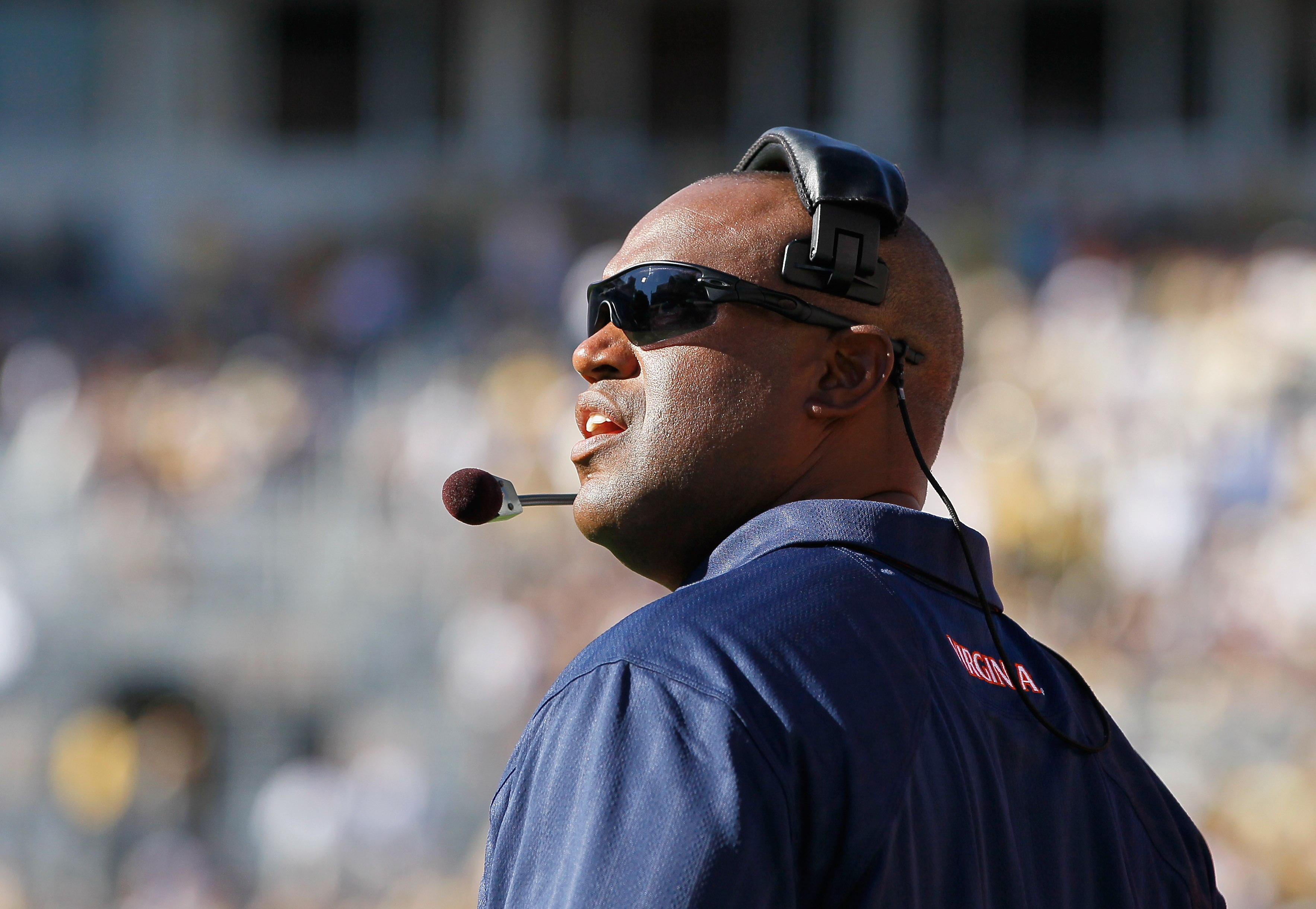 ATLANTA - OCTOBER 09:  Head coach Mike London of the Virginia Cavaliers against the Georgia Tech Yellow Jackets at Bobby Dodd Stadium on October 9, 2010 in Atlanta, Georgia.  (Photo by Kevin C. Cox/Getty Images)
