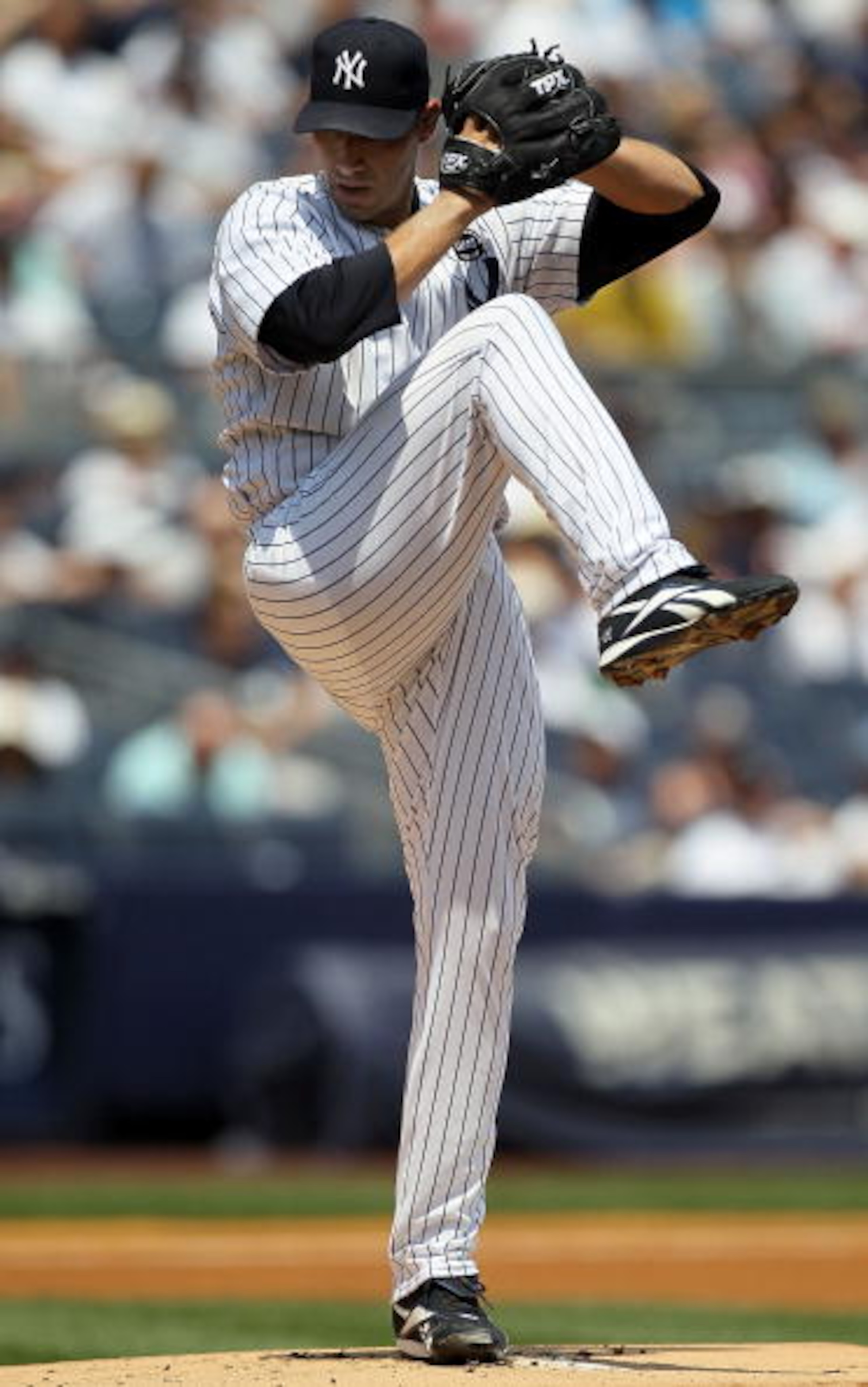 NEW YORK - JULY 18:  Andy Pettitte #46 of the New York Yankees delivers a pitch against the Tampa Bay Rays on July 18, 2010 at Yankee Stadium in the Bronx borough of New York City.  (Photo by Jim McIsaac/Getty Images)