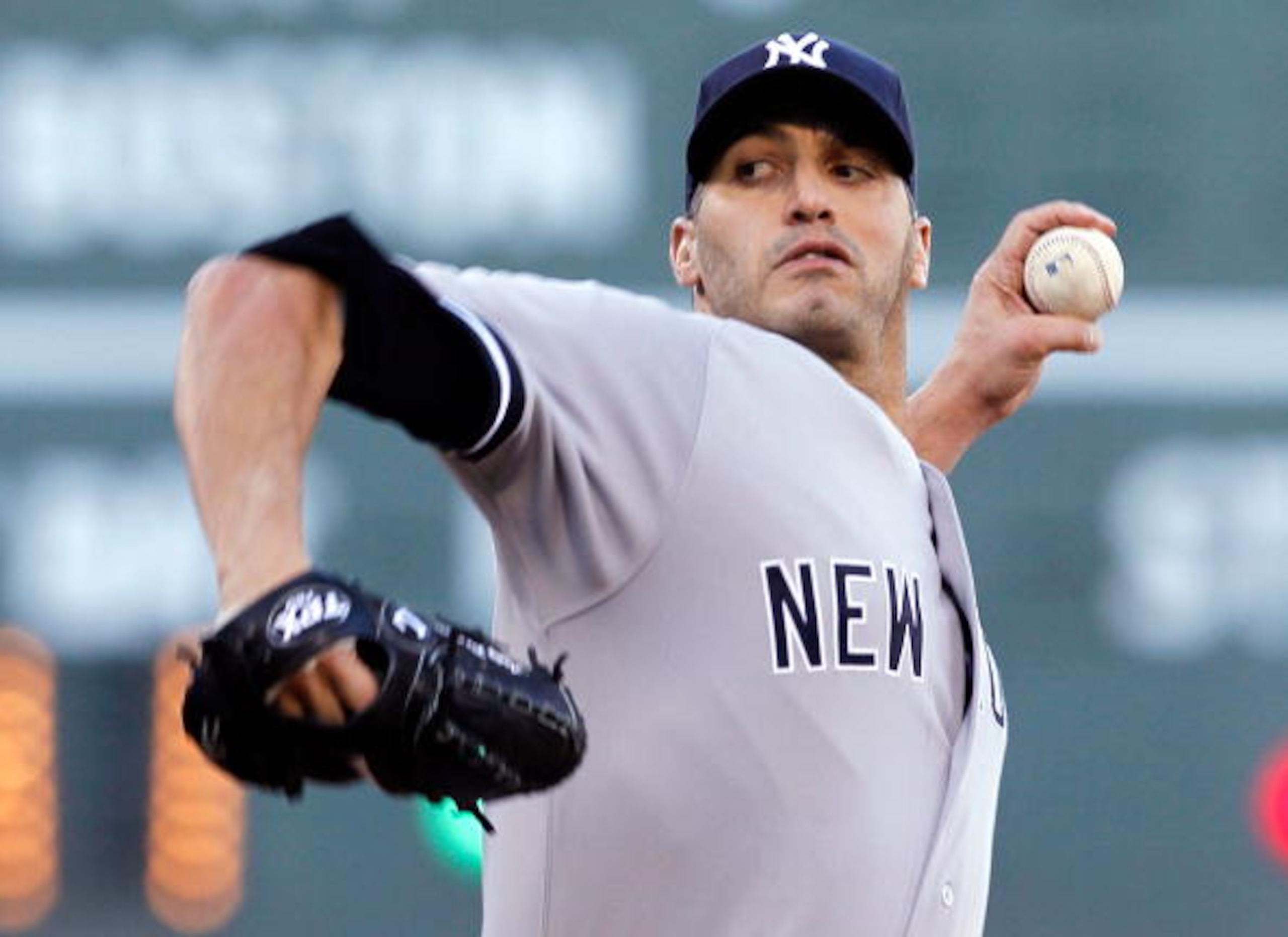 BOSTON - OCTOBER 2:  Andy Pettitte #46 of the New York Yankees throw during the first game of a doubleheader against the Boston Red Sox at Fenway Park October 2, 2010 in Boston, Massachusetts. (Photo by Jim Rogash/Getty Images)