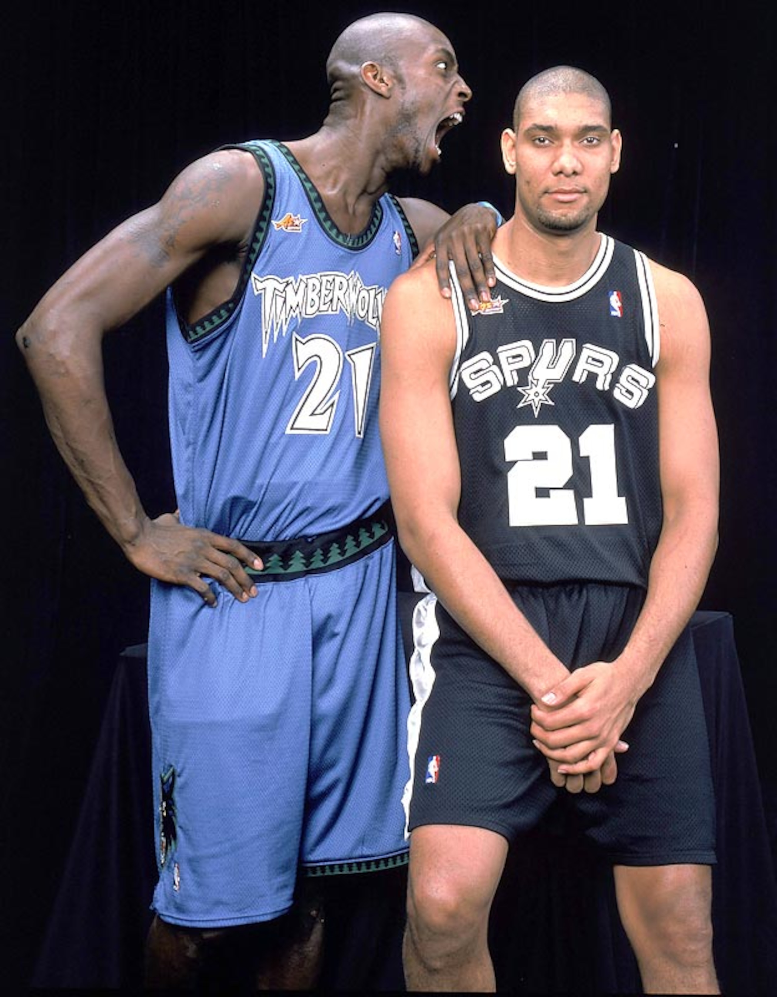 KG and Tim Duncan at the 2000 ASG