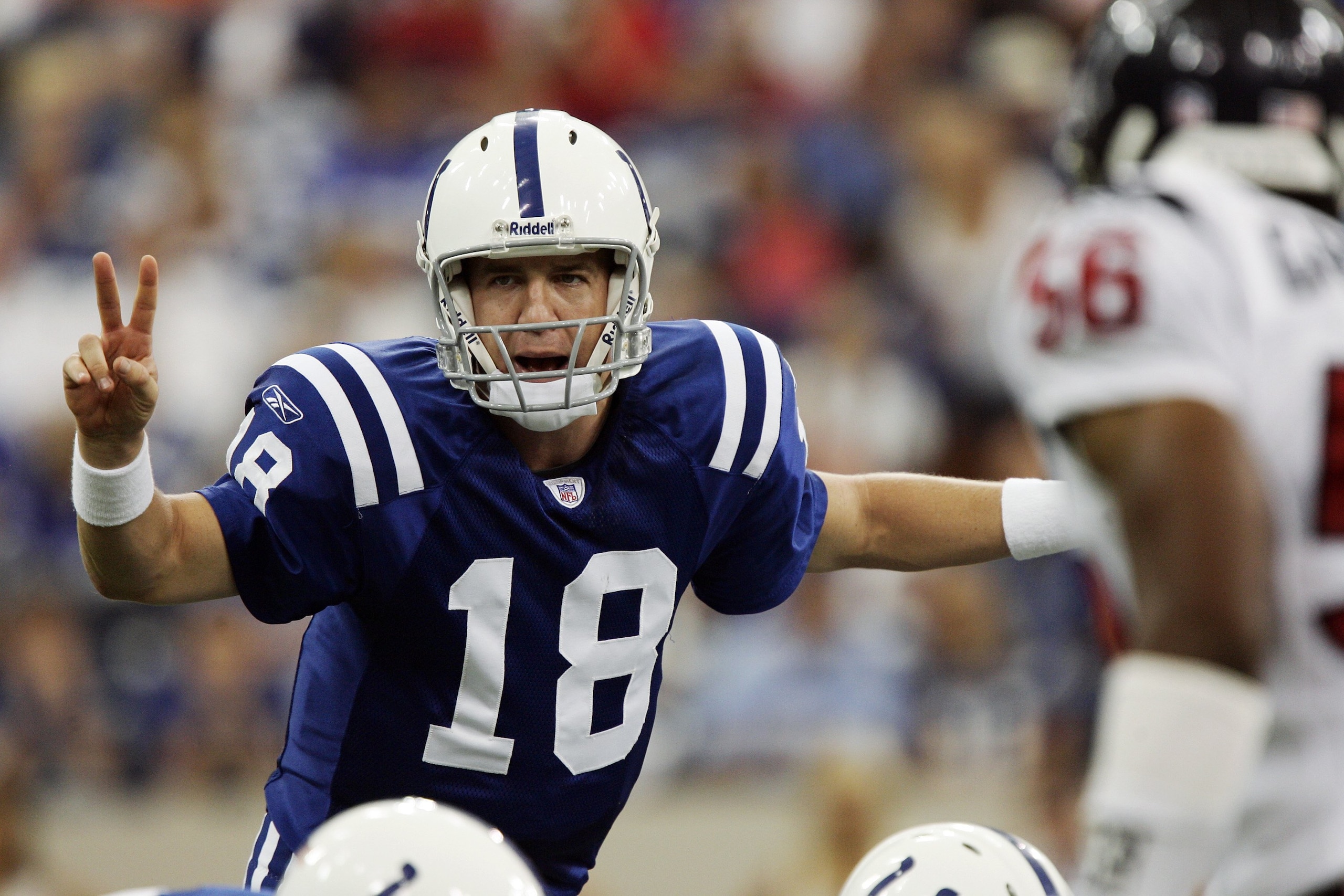 INDIANAPOLIS - SEPTEMBER 17: Quarterback Peyton Manning #18 of the Indianapolis Colts calls an audible against the Houston Texans September 17, 2006 at the RCA Dome in Indianapolis, Indiana. The Colts won, 43-24. (Photo by Brian Bahr/Getty Images) INDIANAPOLIS - SEPTEMBER 17: Quarterback Peyton Manning #18 of the Indianapolis Colts calls an audible against the Houston Texans September 17, 2006 at the RCA Dome in Indianapolis, Indiana. The Colts won, 43-24. (Photo by Brian Bahr/Getty Images)