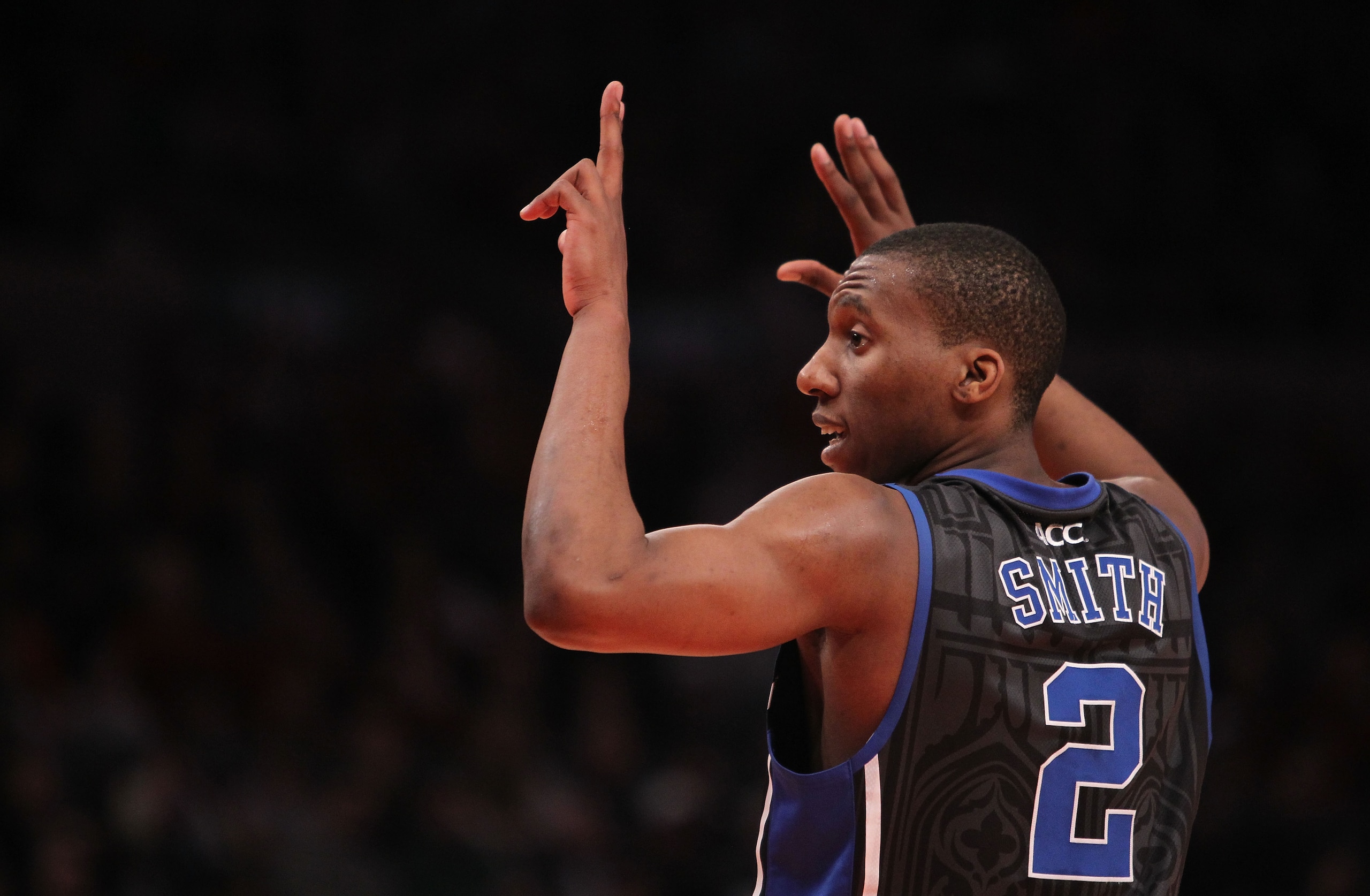 NEW YORK, NY - JANUARY 30: Nolan Smith #2 of the Duke Blue Devils gestures against the St. John's Blue Devils at Madison Square Garden on January 30, 2011 in New York City. (Photo by Nick Laham/Getty Images) NEW YORK, NY - JANUARY 30: Nolan Smith #2 of the Duke Blue Devils gestures against the St. John's Blue Devils at Madison Square Garden on January 30, 2011 in New York City. (Photo by Nick Laham/Getty Images)