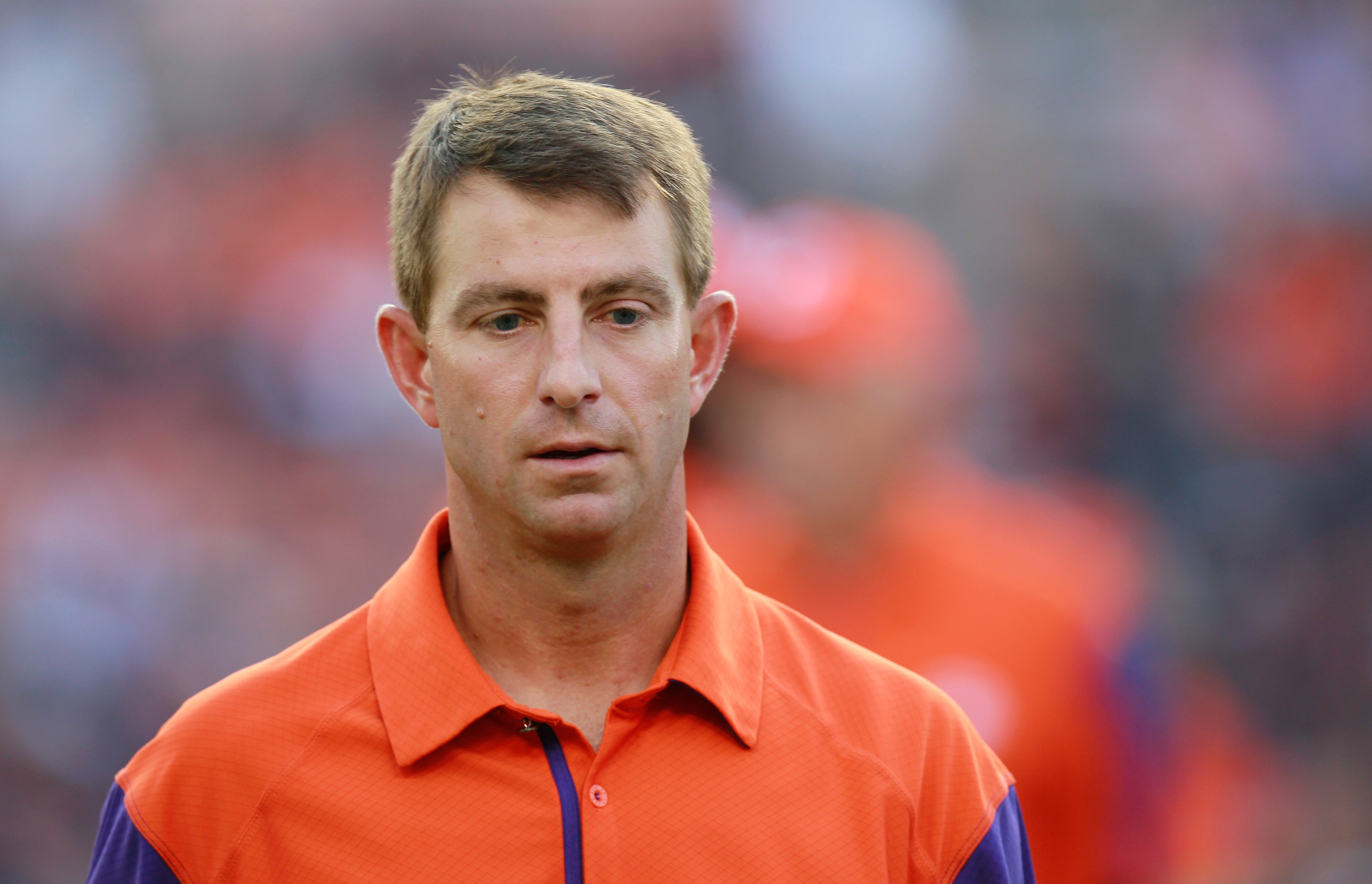 AUBURN, AL - SEPTEMBER 18:  Head coach Dabo Swinney of the Clemson Tigers against the Auburn Tigers at Jordan-Hare Stadium on September 18, 2010 in Auburn, Alabama.  (Photo by Kevin C. Cox/Getty Images)