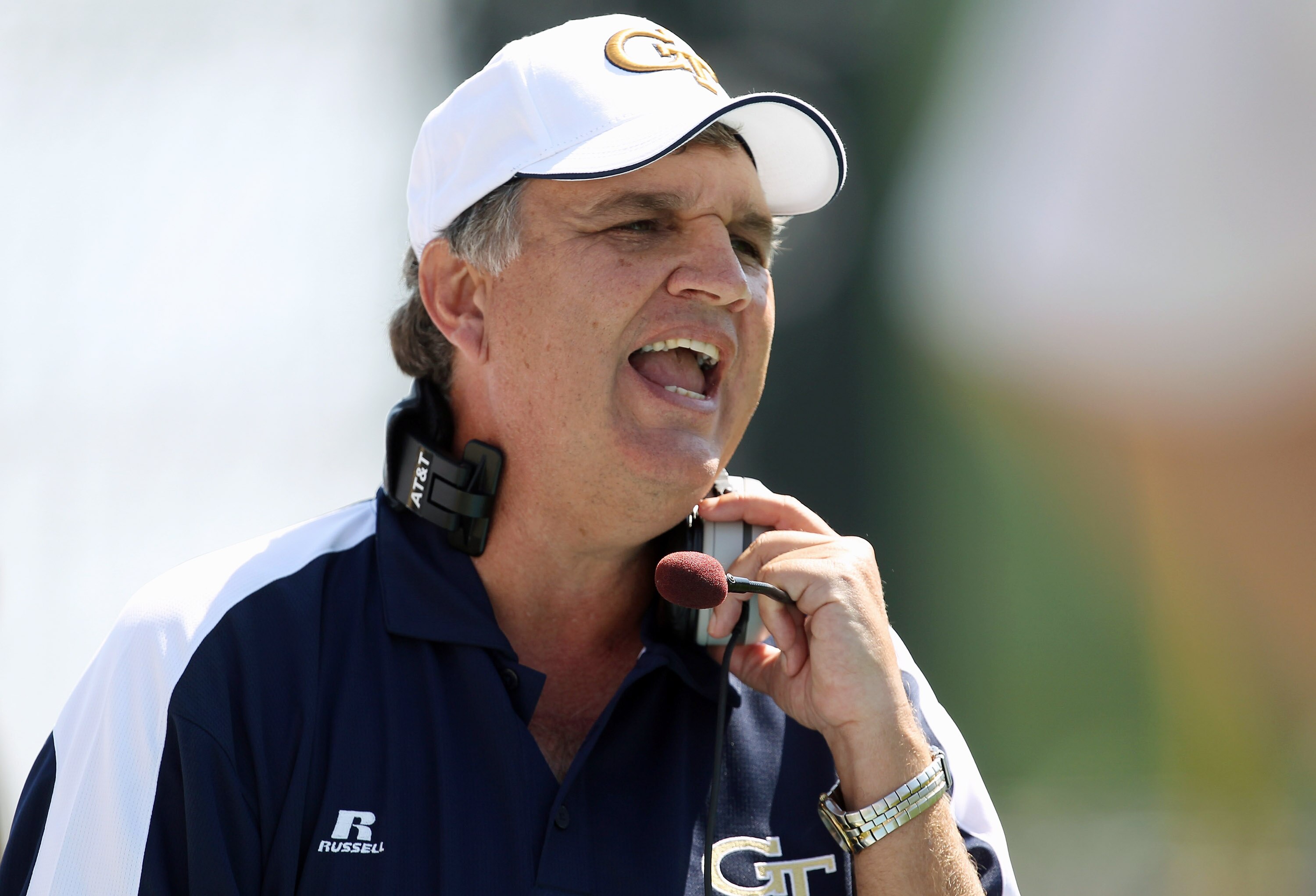 CHAPEL HILL, NC - SEPTEMBER 18:  Head coach Paul Johnson of the Georgia Tech Yellow Jackets watches on against the North Carolina Tar Heels during their game at Kenan Stadium on September 18, 2010 in Chapel Hill, North Carolina.  (Photo by Streeter Lecka/