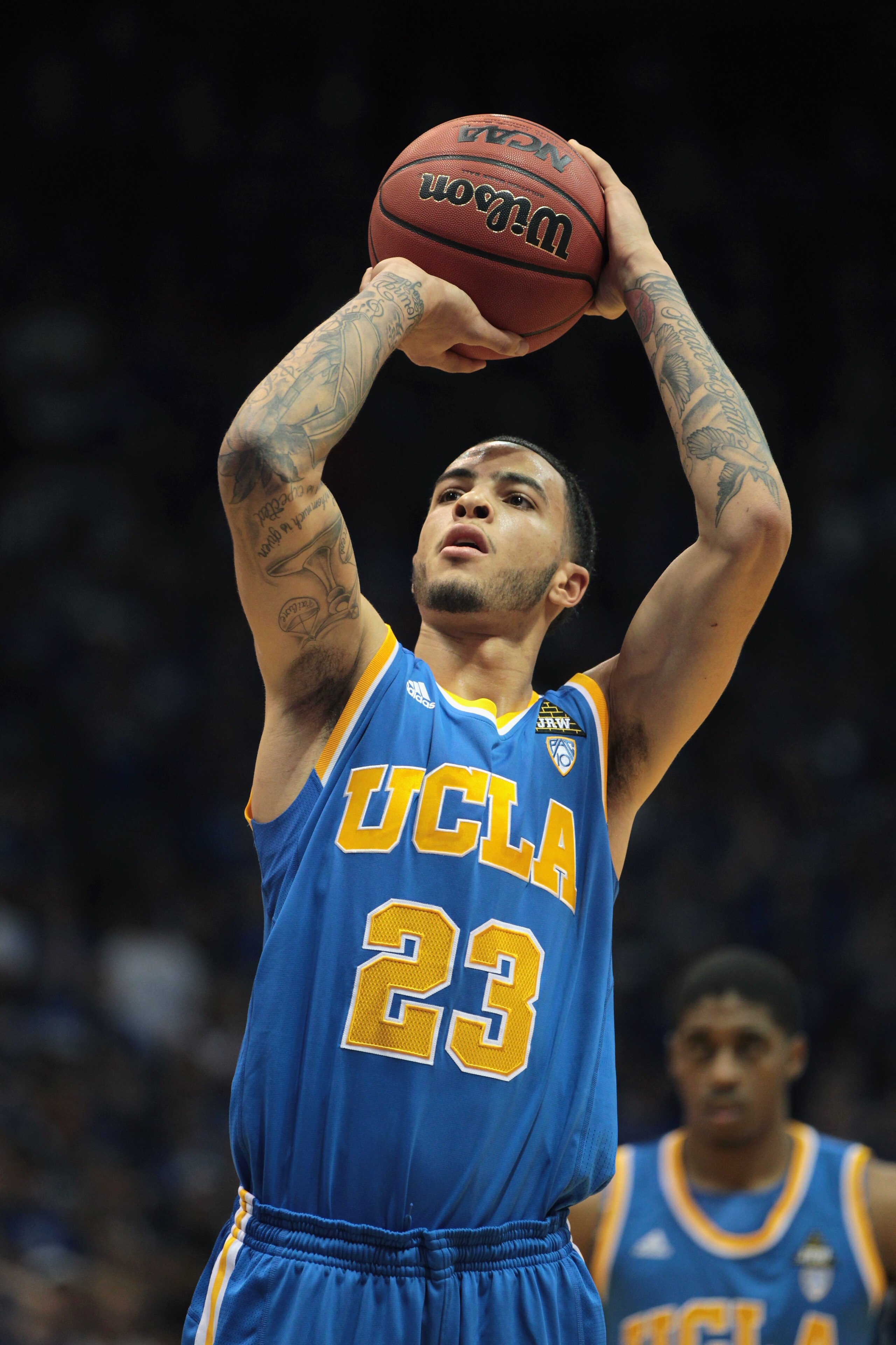 LAWRENCE, KS - DECEMBER 02:  Tyler Honeycutt #23 of the UCLA Bruins in action during the game against the Kansas Jayhawks on December 2, 2010 at Allen Fieldhouse in Lawrence, Kansas.  (Photo by Jamie Squire/Getty Images)