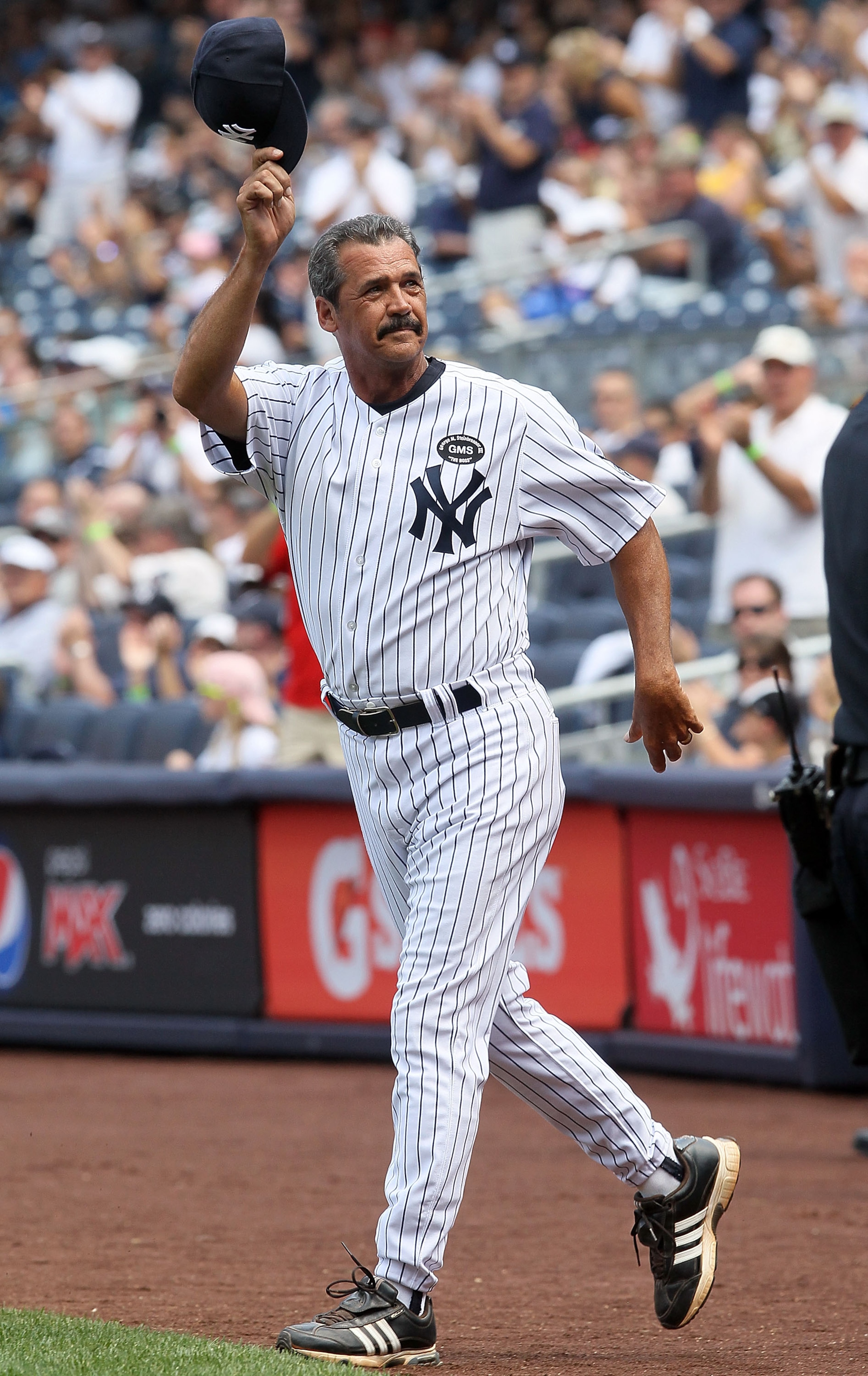NEW YORK - JULY 17:  Former New York Yankee Ron Guidry is introduced during the teams 64th Old-Timer's Day before the MLB game against the Tampa Bay Rays on July 17, 2010 at Yankee Stadium in the Bronx borough of New York City.  (Photo by Jim McIsaac/Gett