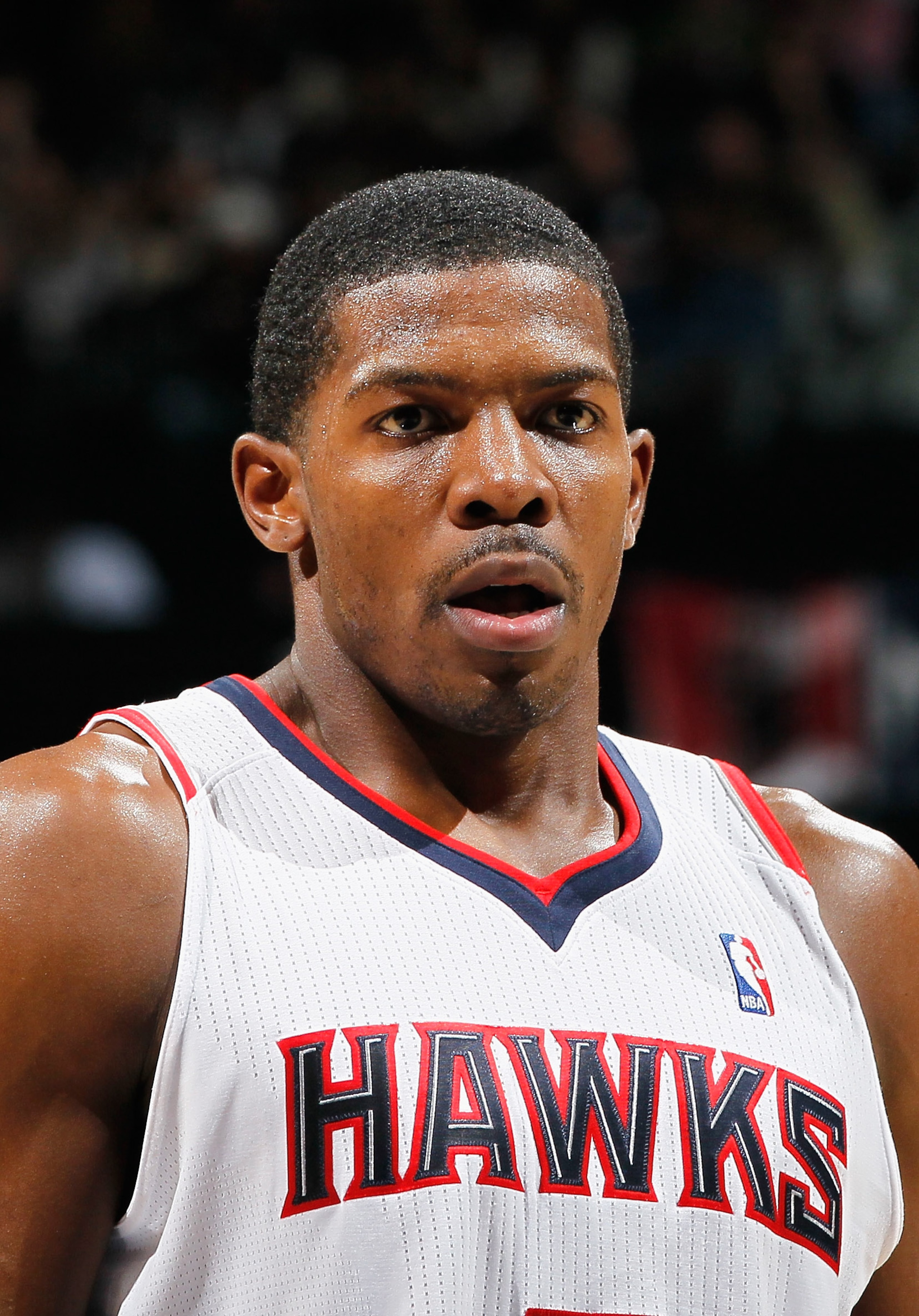 ATLANTA - NOVEMBER 03:  Joe Johnson #2 of the Atlanta Hawks against the Detroit Pistons at Philips Arena on November 3, 2010 in Atlanta, Georgia.  NOTE TO USER: User expressly acknowledges and agrees that, by downloading and/or using this Photograph, User