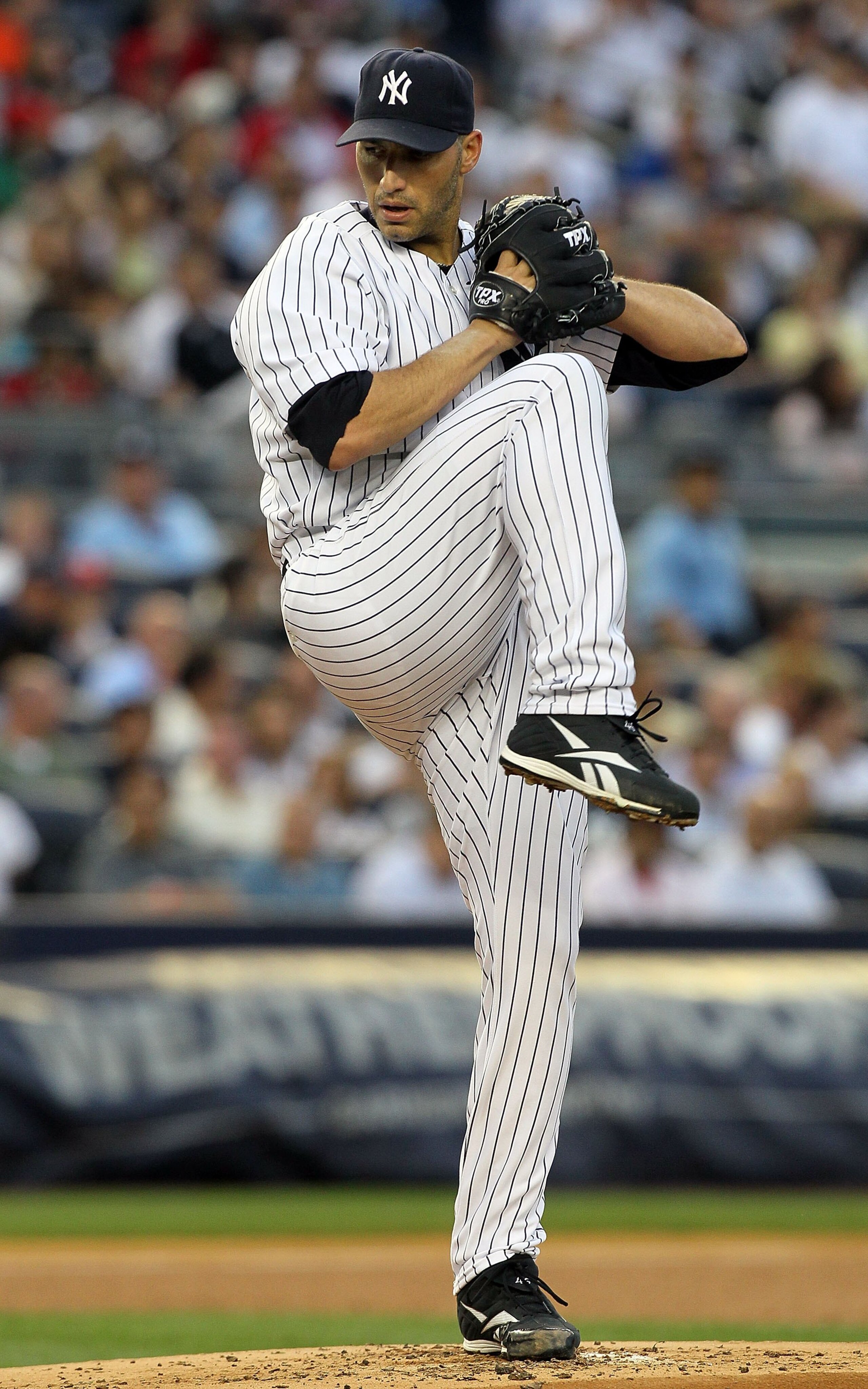 NEW YORK - JUNE 17:  Andy Pettitte #46 of the New York Yankees delivers a pitch against the Philadelphia Phillies on June 17, 2010 at Yankee Stadium in the Bronx borough of New York City.  (Photo by Jim McIsaac/Getty Images)