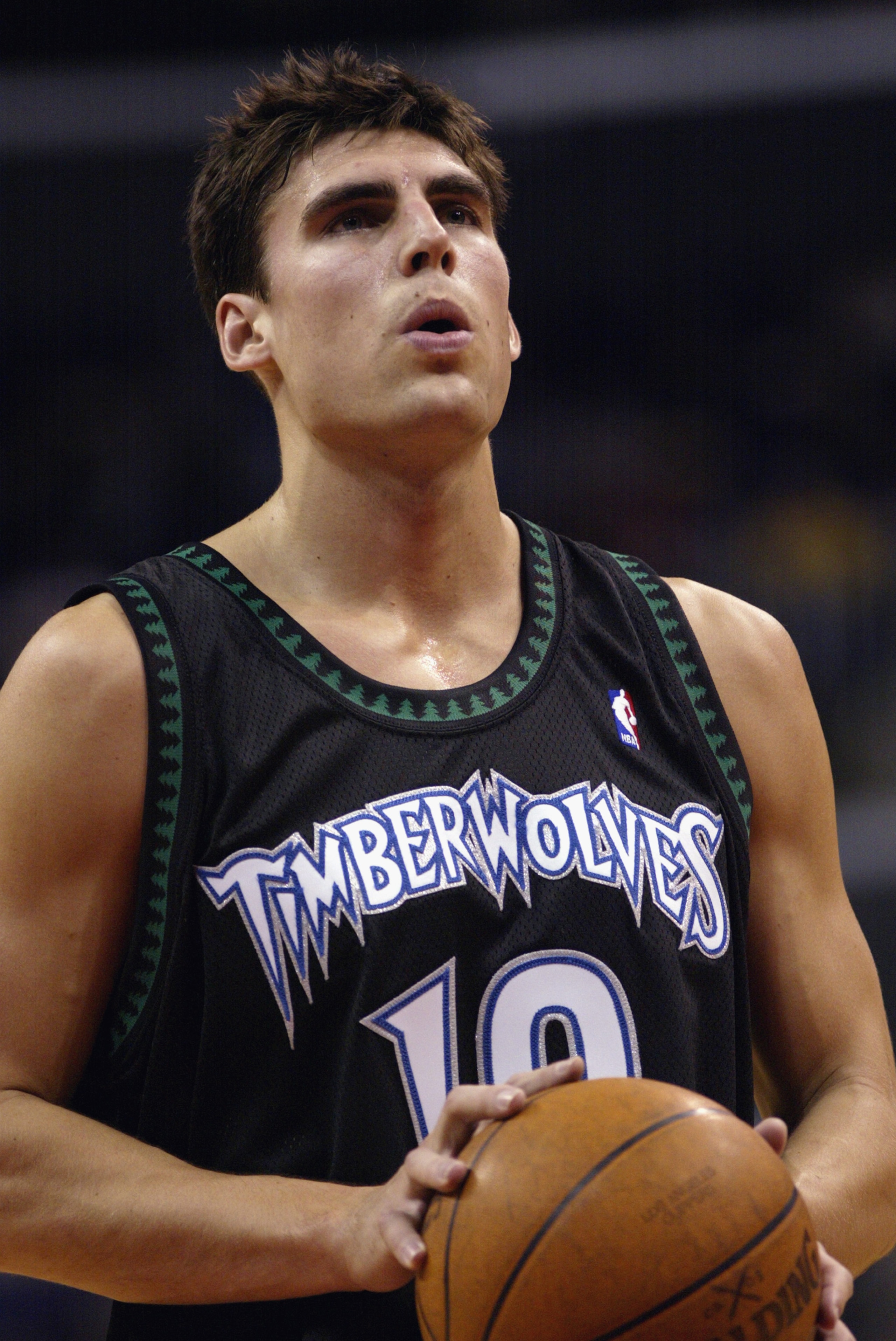 LOS ANGELES - JANUARY 15:  Wally Szczerbiak #10 of the Minnesota Timberwolves eyes the basket before shooting a free throw against the Los Angeles Clippers during the game on January 15, 2003 at Staples Center in Los Angeles, California.  The Timberwolves
