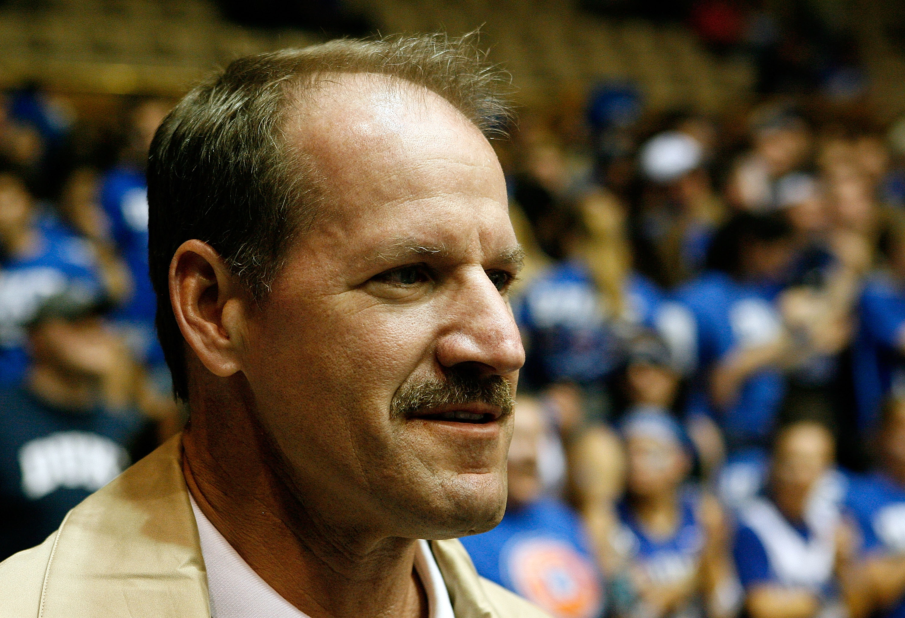 DURHAM, NC - FEBRUARY 11: Former Pittsburgh Steelers Head Coach Bill Cowher attends the game between the North Carolina Tar Heels and the Duke Blue Devils on February 11, 2009 at Cameron Indoor Stadium in Durham, North Carolina. (Photo by Kevin Cox/Gett