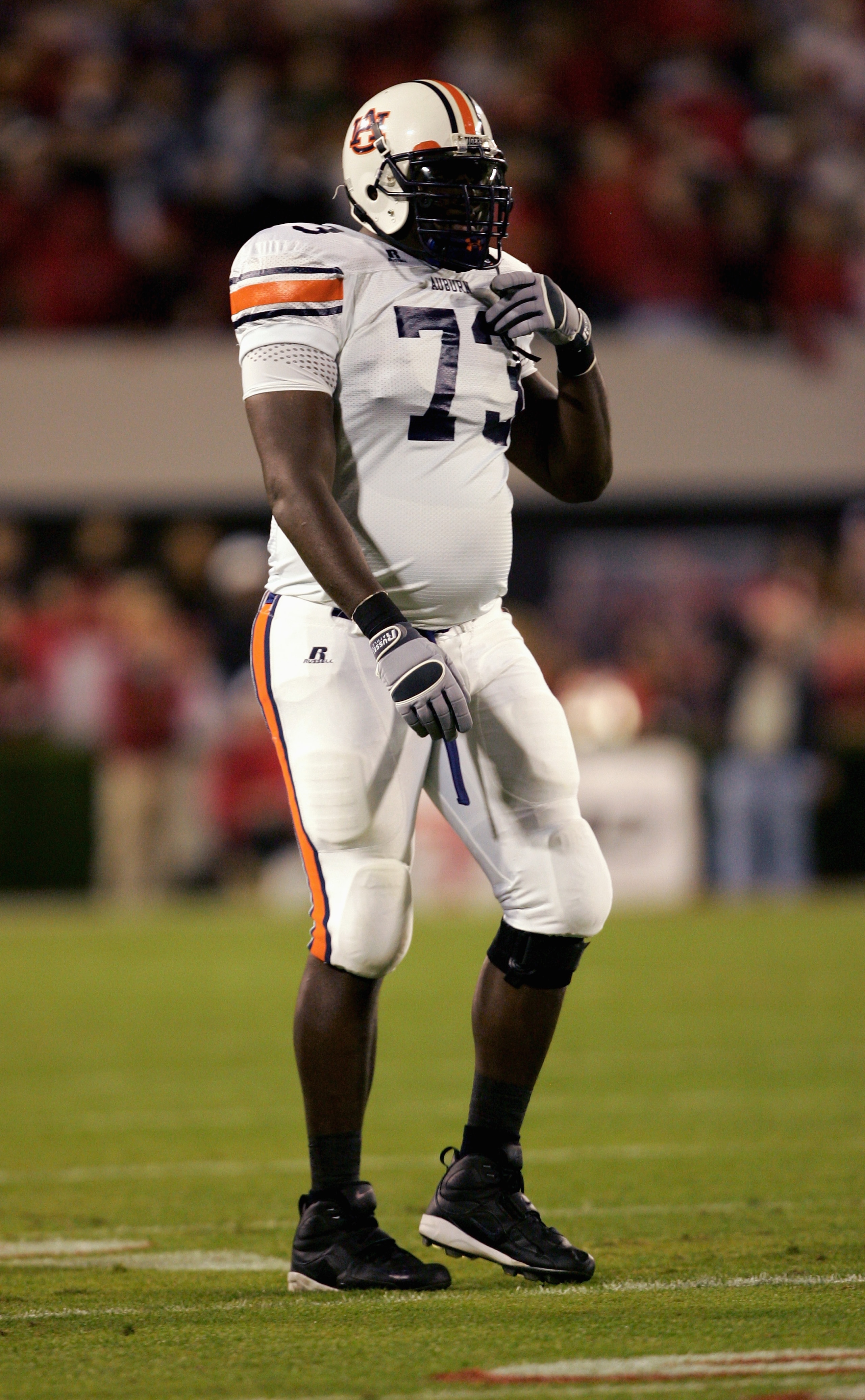 ATHENS, GA - NOVEMBER 12: Marcus McNeill #73 of the Auburn Tigers stands on the field during the game with the Georgia Bulldogs on November 12, 2005 at Sanford Stadium in Athens, Georgia. The tigers won 31-30. (Photo By Streeter Lecka) ATHENS, GA - NOVEMBER 12: Marcus McNeill #73 of the Auburn Tigers stands on the field during the game with the Georgia Bulldogs on November 12, 2005 at Sanford Stadium in Athens, Georgia. The tigers won 31-30. (Photo By Streeter Lecka)