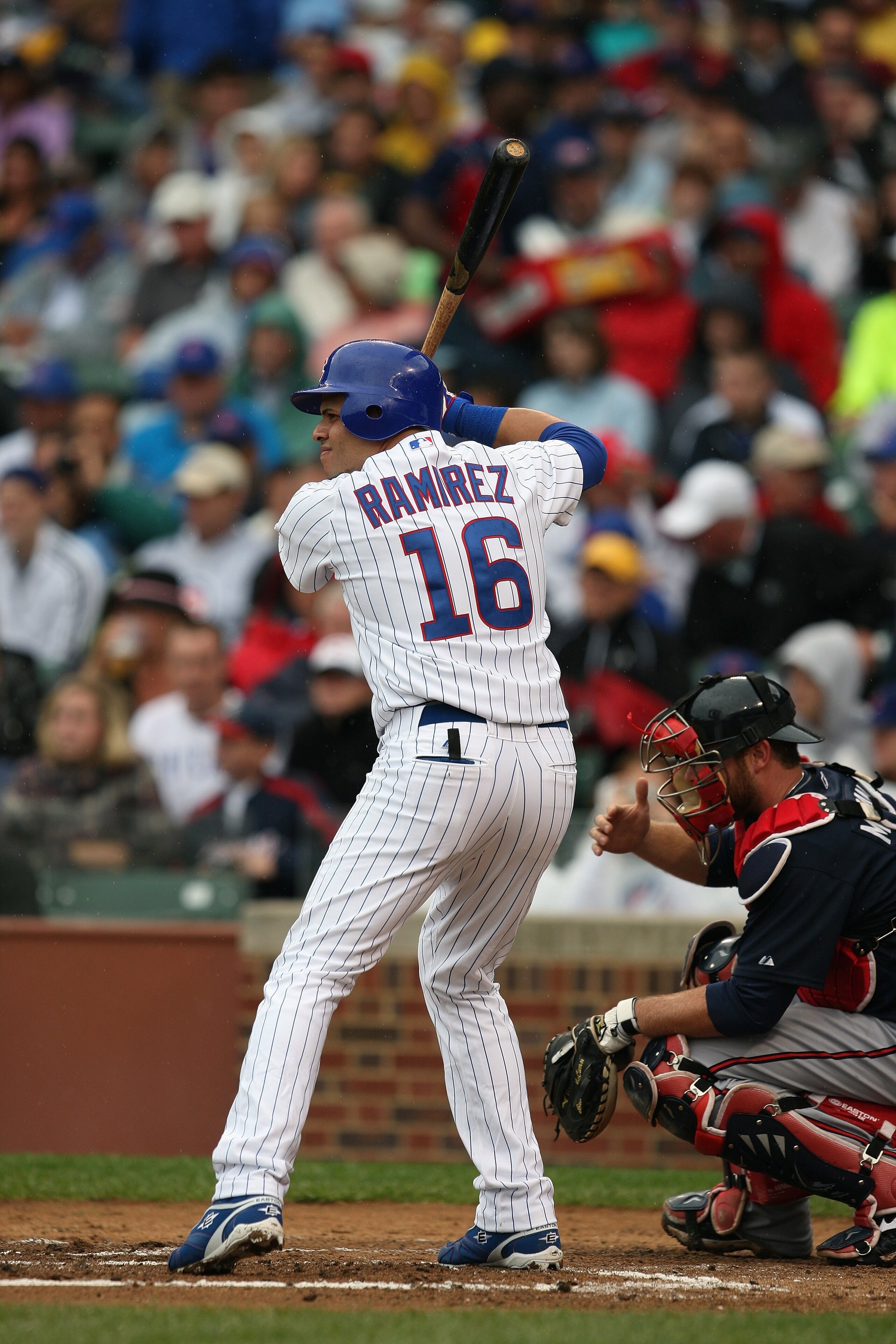 CHICAGO - JULY 8:  Aramis Ramirez #16 of the Chicago Cubs bats against the Atlanta Braves during the game on July 8, 2009 at Wrigley Field in Chicago, Illinois. (Photo by Jonathan Daniel/Getty Images)