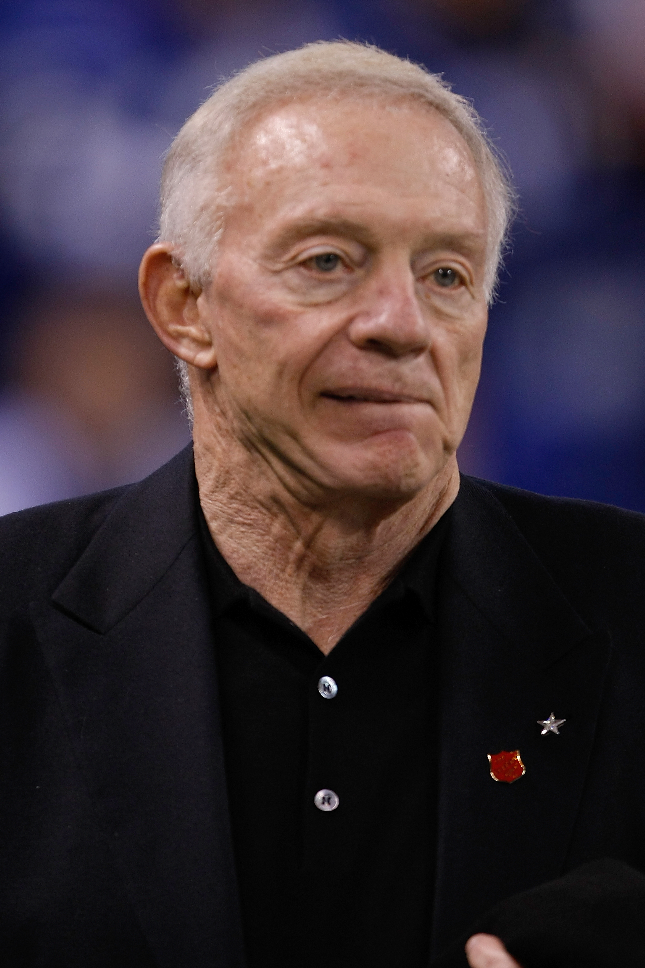 INDIANAPOLIS, IN - DECEMBER 05: Jerry Jones of the Dallas Cowboys looks on in warmups prior to the game against the Indianapolis Colts at Lucas Oil Stadium on December 5, 2010 in Indianapolis, Indiana.  (Photo by Scott Boehm/Getty Images)