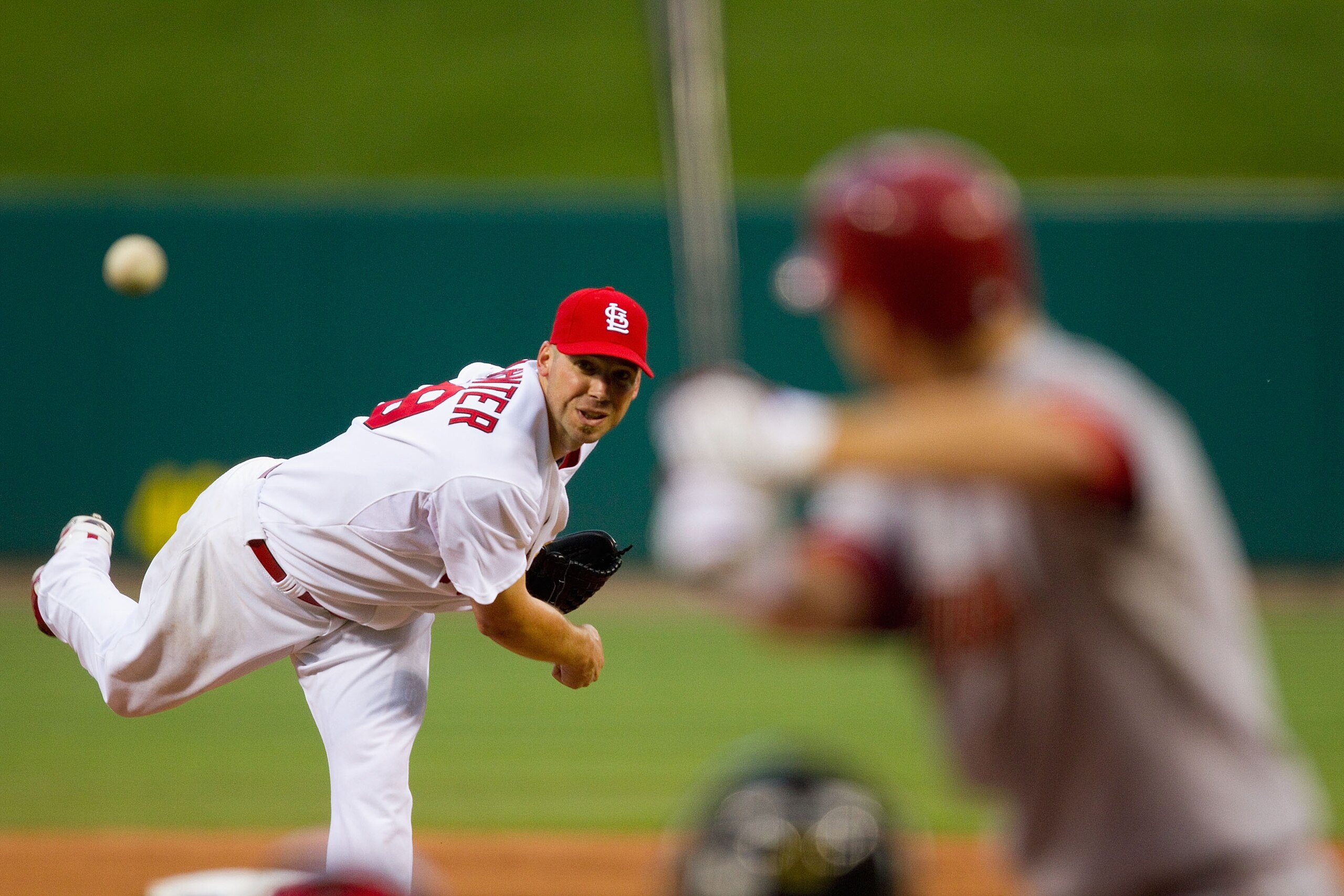 ST. LOUIS - JUNE 28:  Starting pitcher Chris Carpenter #29 of the St. Louis Cardinals throws against the Arizona Diamondbacks at Busch Stadium on June 28, 2010 in St. Louis, Missouri.  (Photo by Dilip Vishwanat/Getty Images)