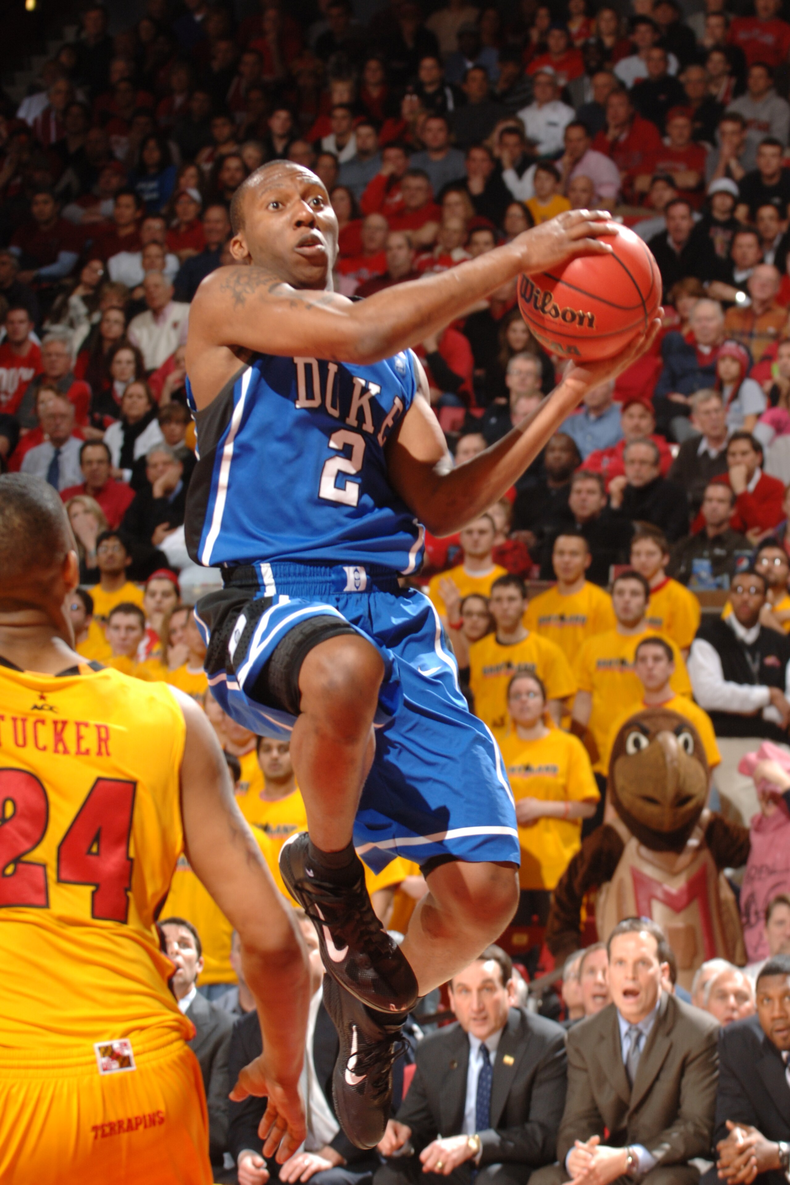 COLLEGE PARK, MD - FEBRUARY 2: Nolan Smith #2 of the Duke Blue Devils drives to the basket during a college basketball game against the Maryland Terrapins on February 2, 2011 at the Comcast Arena in College Park, Maryland. The Blue Devils won 80-62. (P COLLEGE PARK, MD - FEBRUARY 2: Nolan Smith #2 of the Duke Blue Devils drives to the basket during a college basketball game against the Maryland Terrapins on February 2, 2011 at the Comcast Arena in College Park, Maryland. The Blue Devils won 80-62. (P