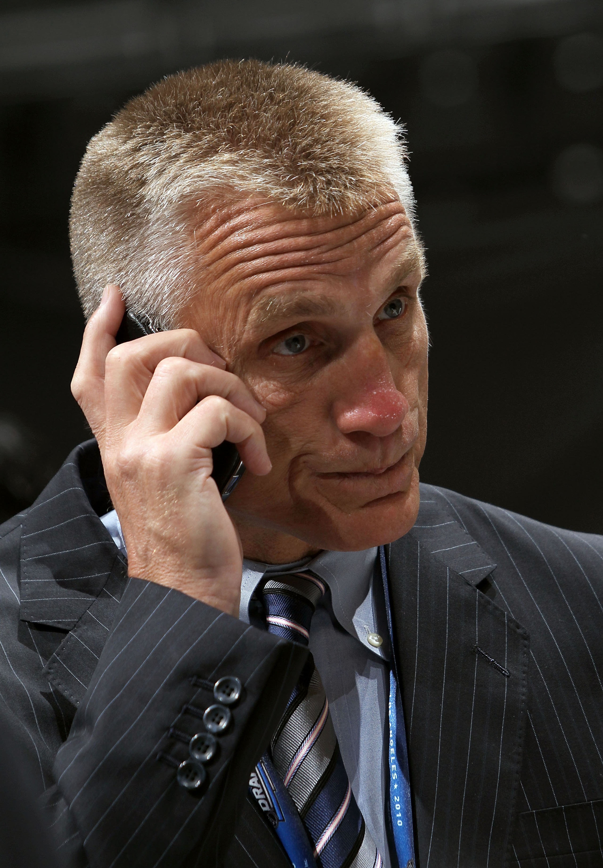 LOS ANGELES, CA - JUNE 25: Philadelphia Flyers General Manager Paul Holmgren speaks on the phone during the 2010 NHL Entry Draft at Staples Center on June 25, 2010 in Los Angeles, California. (Photo by Bruce Bennett/Getty Images) LOS ANGELES, CA - JUNE 25: Philadelphia Flyers General Manager Paul Holmgren speaks on the phone during the 2010 NHL Entry Draft at Staples Center on June 25, 2010 in Los Angeles, California. (Photo by Bruce Bennett/Getty Images)