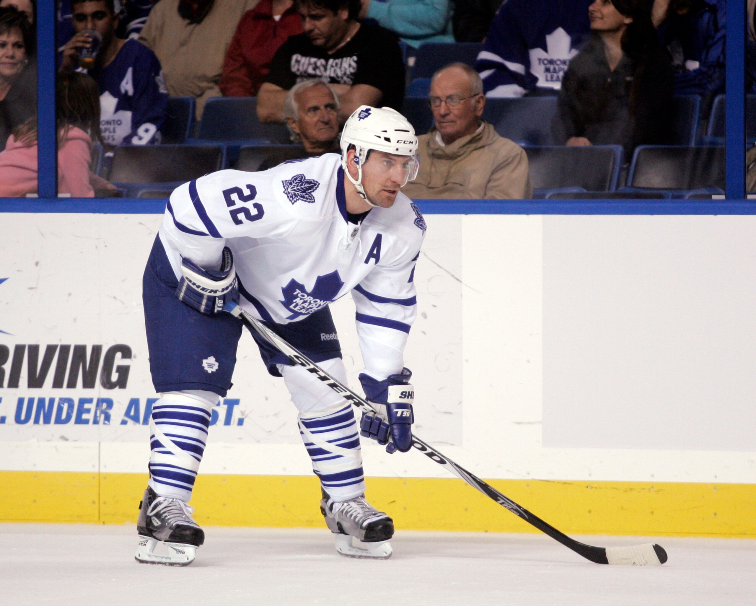 TAMPA, FL - JANUARY 25: Francois Beauchemin #22 of the Toronto Maple Leafs skates against the Tampa Bay Lightning at St. Pete Times Forum on January 25, 2011 in Tampa, Florida. The Lightning defeated the Leafs 2-0. (Photo by Justin K. Aller/Getty Images)