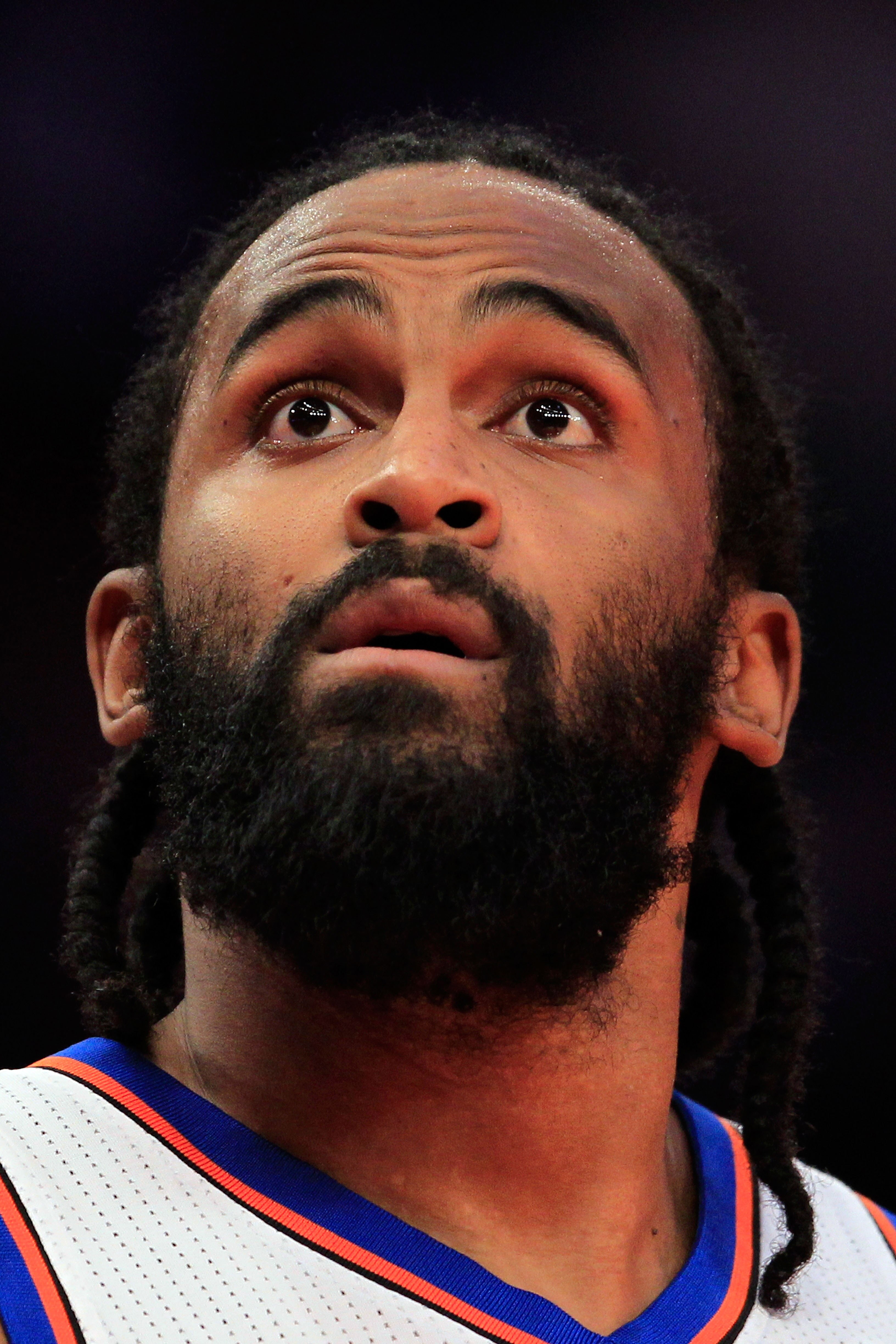 NEW YORK, NY - JANUARY 14:  Ronny Turiaf #14 of the New York Knicks stands on the court during the game against the Sacramento Kings at Madison Square Garden on January 14, 2011 in New York City. NOTE TO USER: User expressly acknowledges and agrees that,