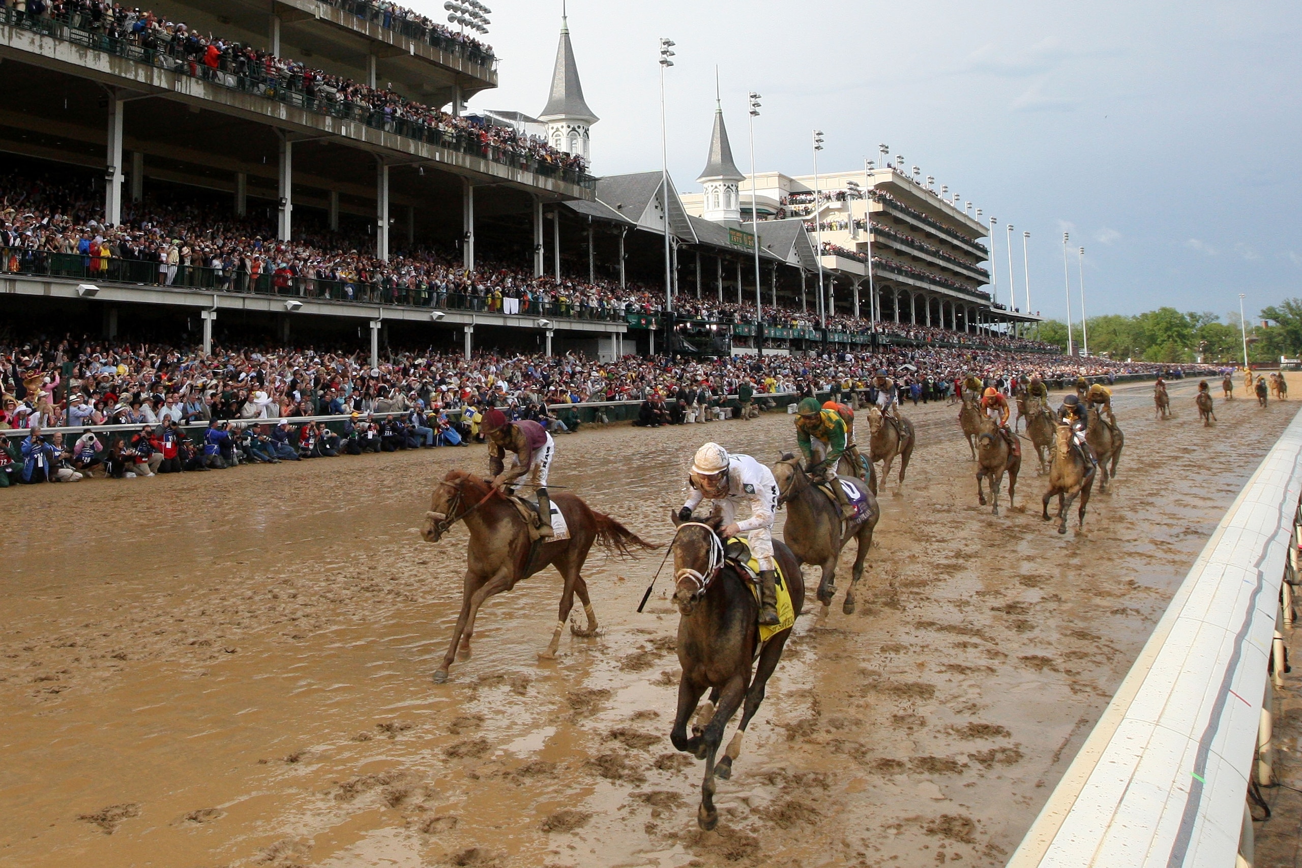 LOUISVILLE, KY - MAY 01: Calvin Borel atop Super Saver crosses the finish line to win the 136th running of the Kentucky Derby on May 1, 2010 in Louisville, Kentucky. (Photo by Jamie Squire/Getty Images) LOUISVILLE, KY - MAY 01: Calvin Borel atop Super Saver crosses the finish line to win the 136th running of the Kentucky Derby on May 1, 2010 in Louisville, Kentucky. (Photo by Jamie Squire/Getty Images)