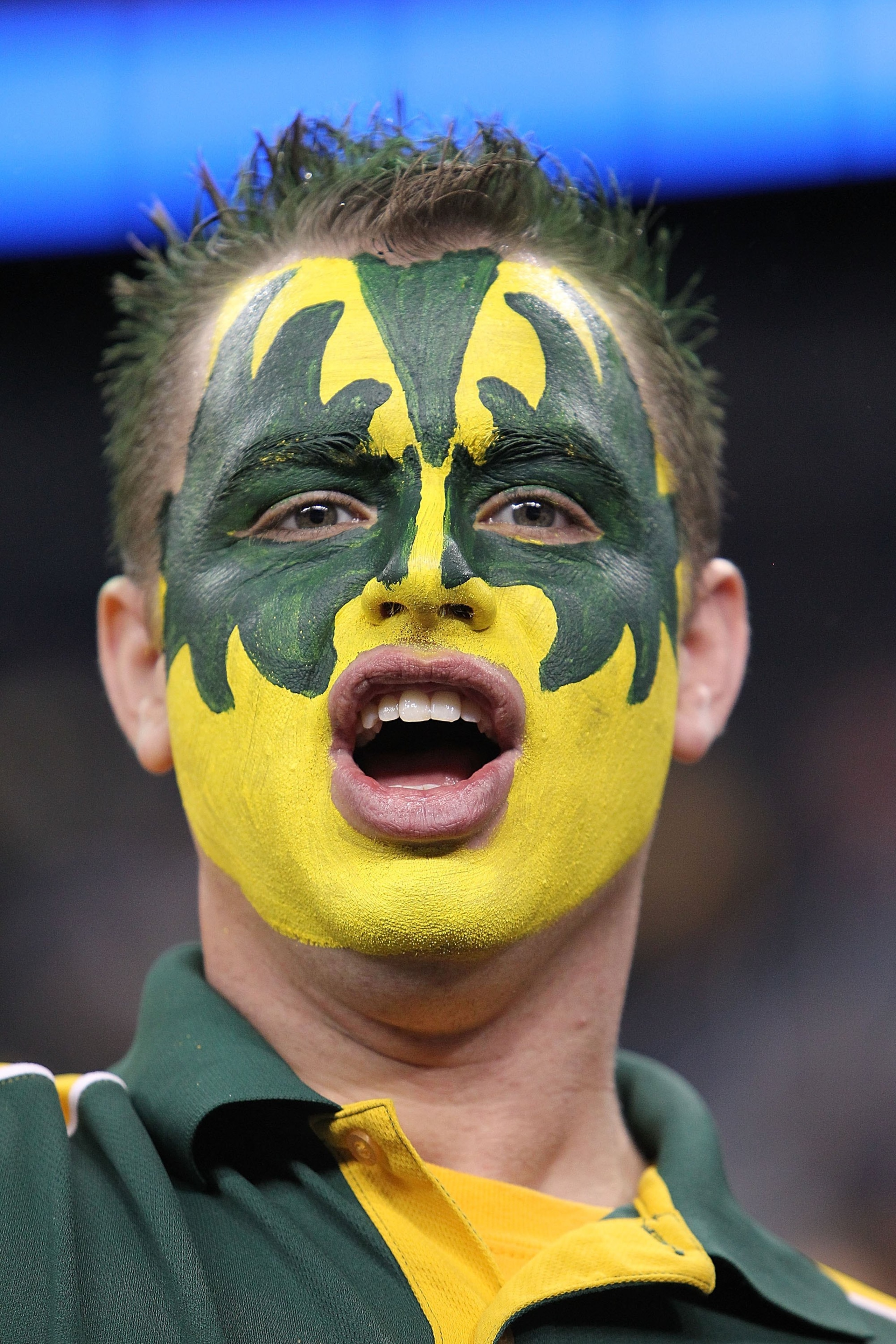 HOUSTON - MARCH 28: A Baylor Bears fan during the south regional final of the 2010 NCAA men's basketball tournament at Reliant Stadium on March 28, 2010 in Houston, Texas. (Photo by Ronald Martinez/Getty Images)