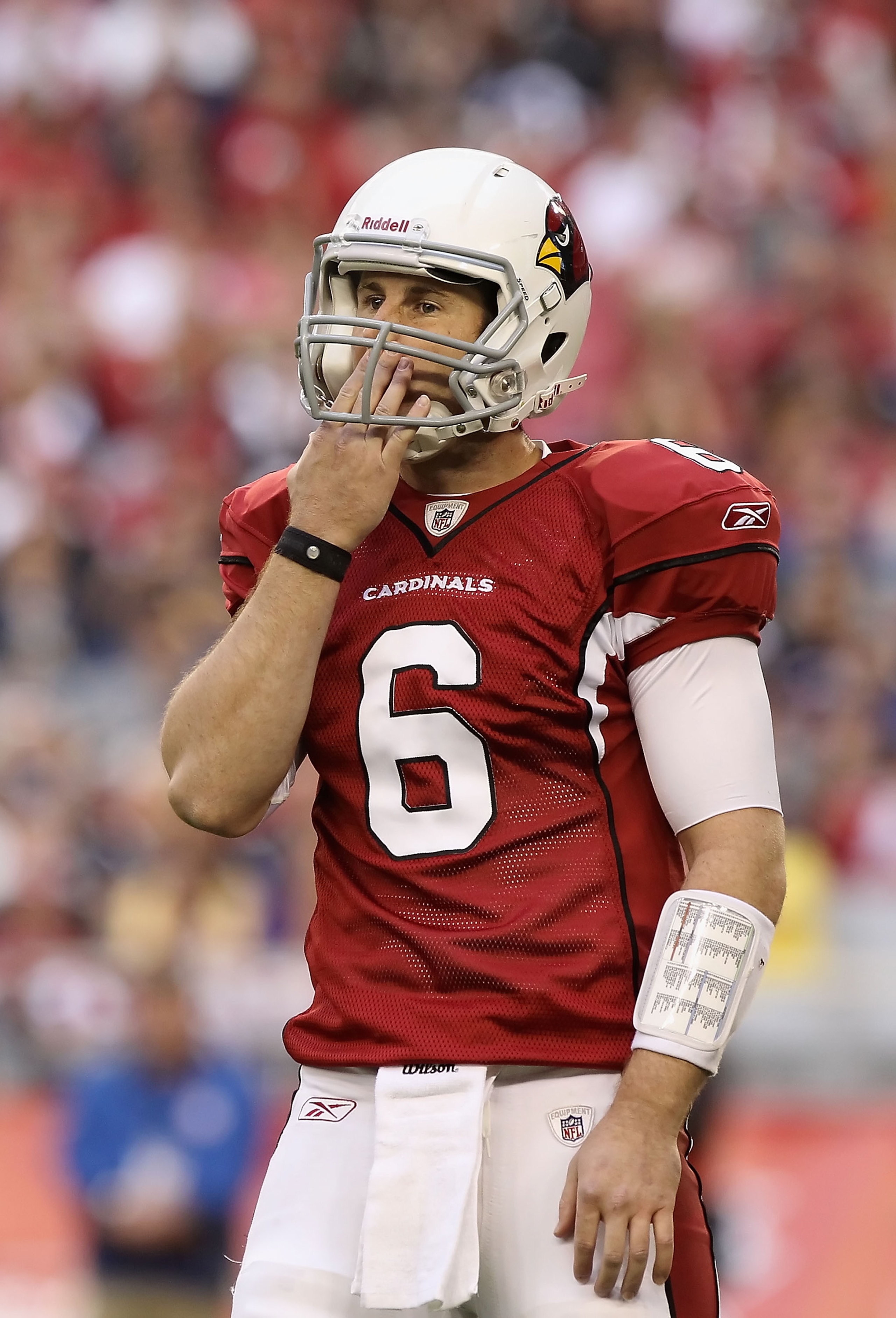 GLENDALE, AZ - DECEMBER 05:  Quarterback Max Hall #6 of the Arizona Cardinals during the NFL game against the St. Louis Rams at the University of Phoenix Stadium on December 5, 2010 in Glendale, Arizona.  The Rams defeated the Cardinals 19-6.  (Photo by C