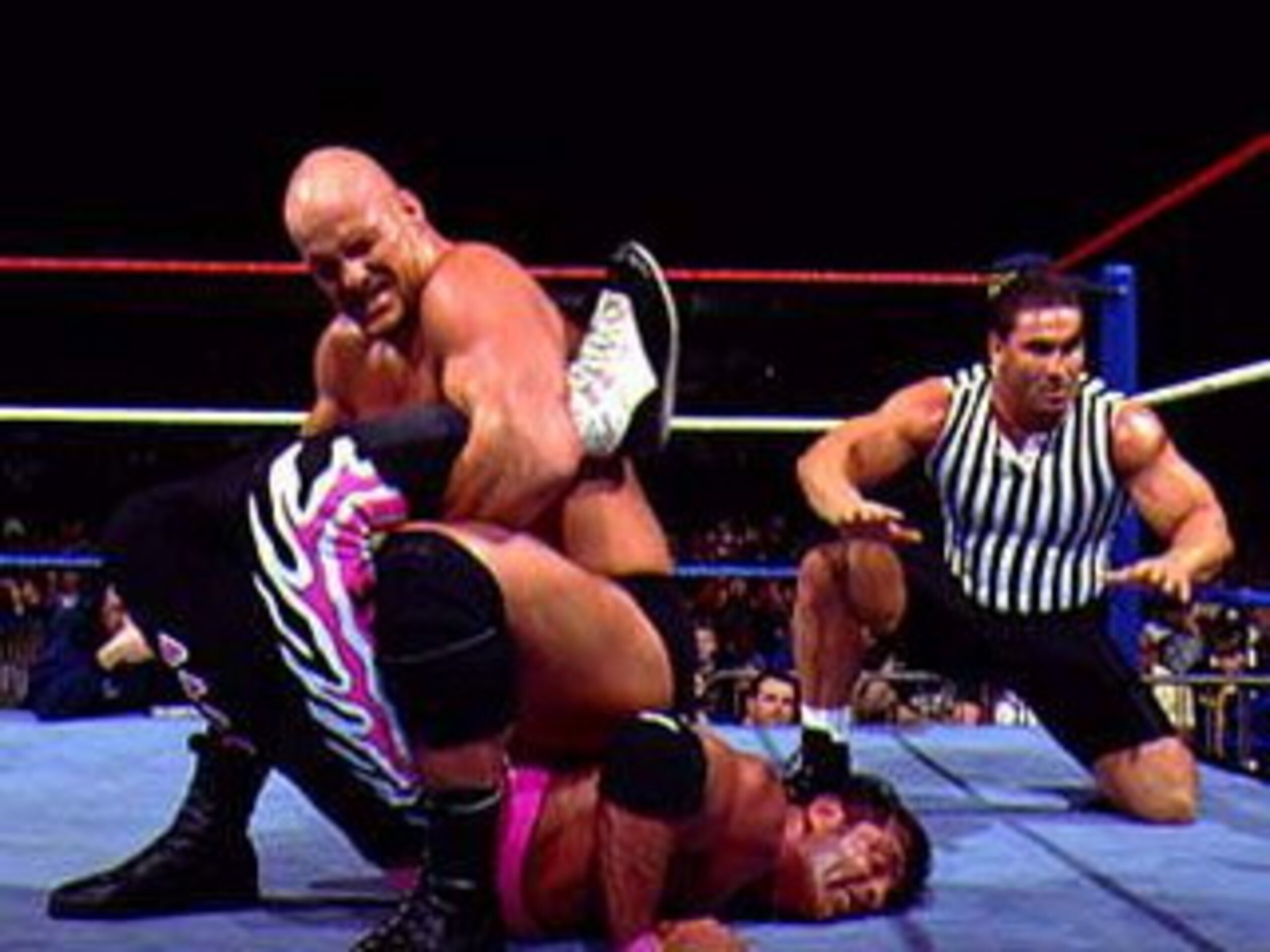 "Stone Cold" Steve Austin and Bret "Hitman" Hart wrestled in one of the most iconic grudge matches of all time at WrestleMania 13. Their match helped launch the career of "Stone Cold", and served as the cataylst for one of wrestling's greatest draws.