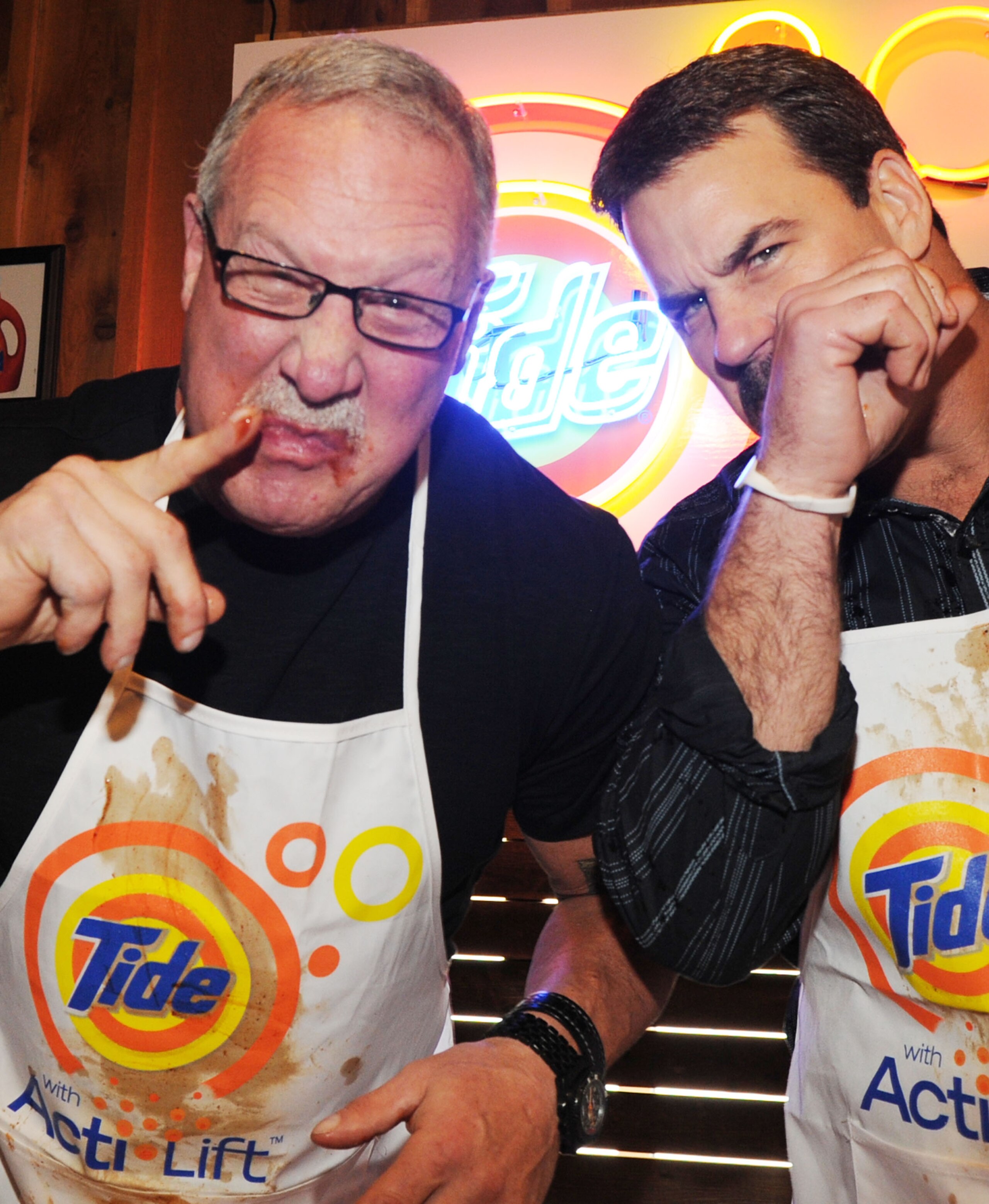 FRISCO, TX - FEBRUARY 03: Former Dallas Cowboy Hall of Fame player Randy White and Former NFL Chicago Bears and now NFL/FOX Sportscaster Tim Ryan, enjoy the 'Tastiest Messiest Sandwich At The Tide With Acti-Lift Cafe' at Randy White's Hall of Fame BBQ on FRISCO, TX - FEBRUARY 03: Former Dallas Cowboy Hall of Fame player Randy White and Former NFL Chicago Bears and now NFL/FOX Sportscaster Tim Ryan, enjoy the 'Tastiest Messiest Sandwich At The Tide With Acti-Lift Cafe' at Randy White's Hall of Fame BBQ on