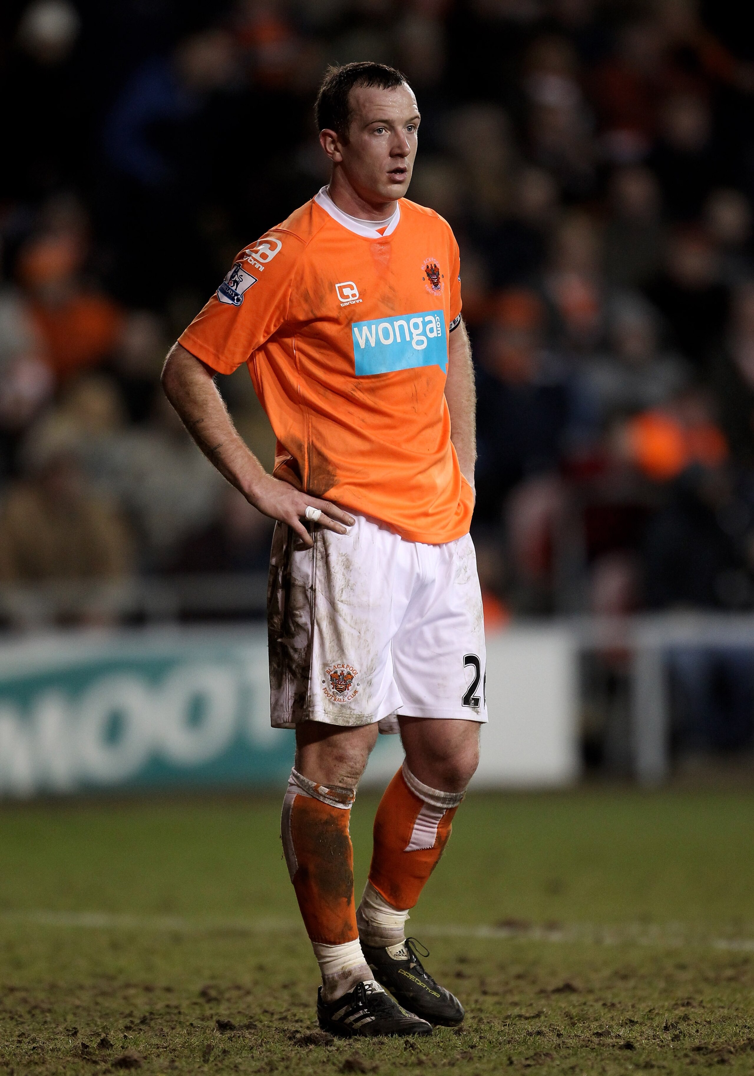 BLACKPOOL, ENGLAND - JANUARY 25:  Charlie Adam of Blackpool looks dejected during the Barclays Premier League match between Blackpool and Manchester United at Bloomfield Road on January 25, 2011 in Blackpool, England.  (Photo by Alex Livesey/Getty Images)
