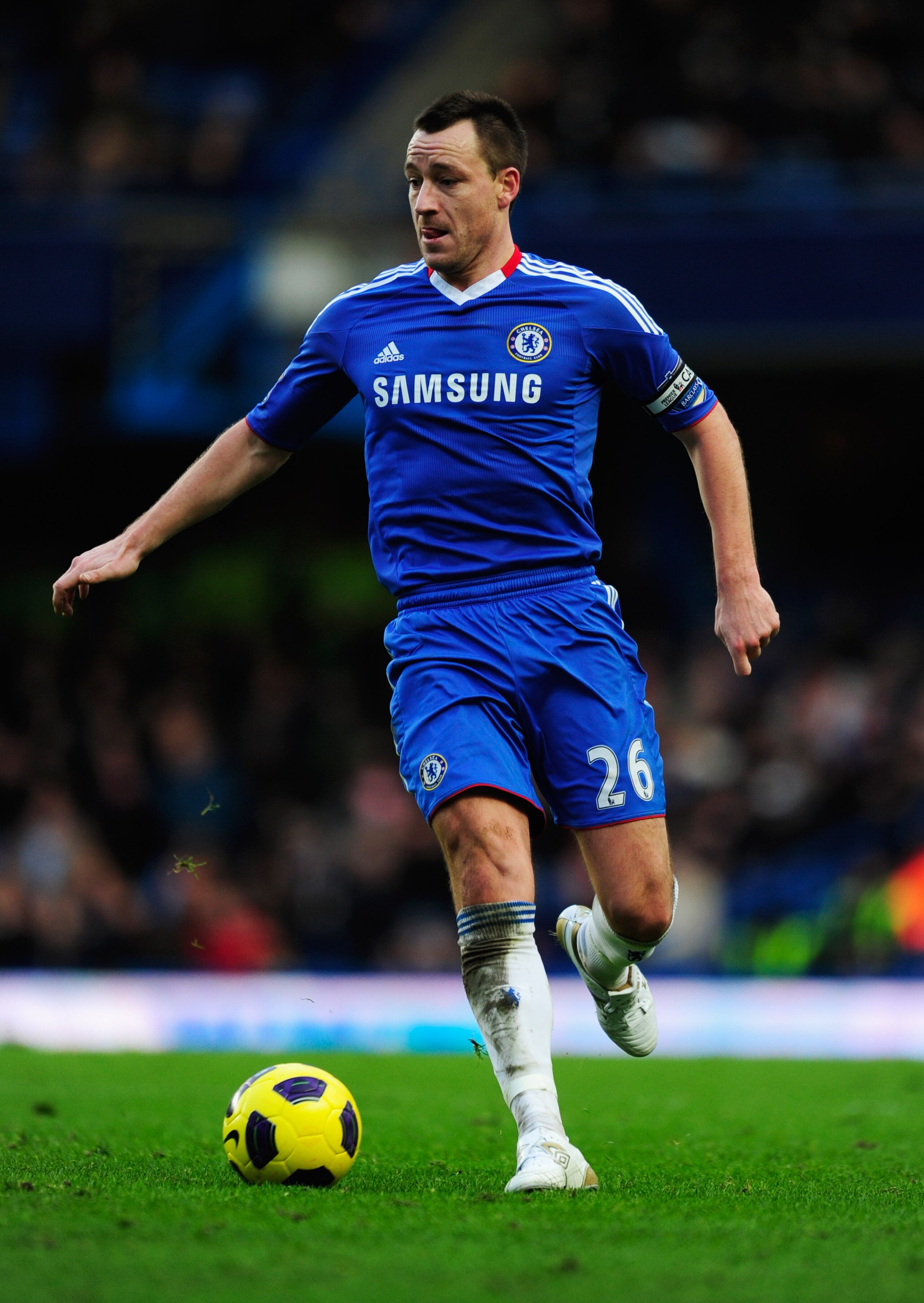 LONDON, ENGLAND - JANUARY 02:  John Terry of Chelsea in action during the Barclays Premier League match between Chelsea and Aston Villa at Stamford Bridge on January 2, 2011 in London, England.  (Photo by Jamie McDonald/Getty Images)