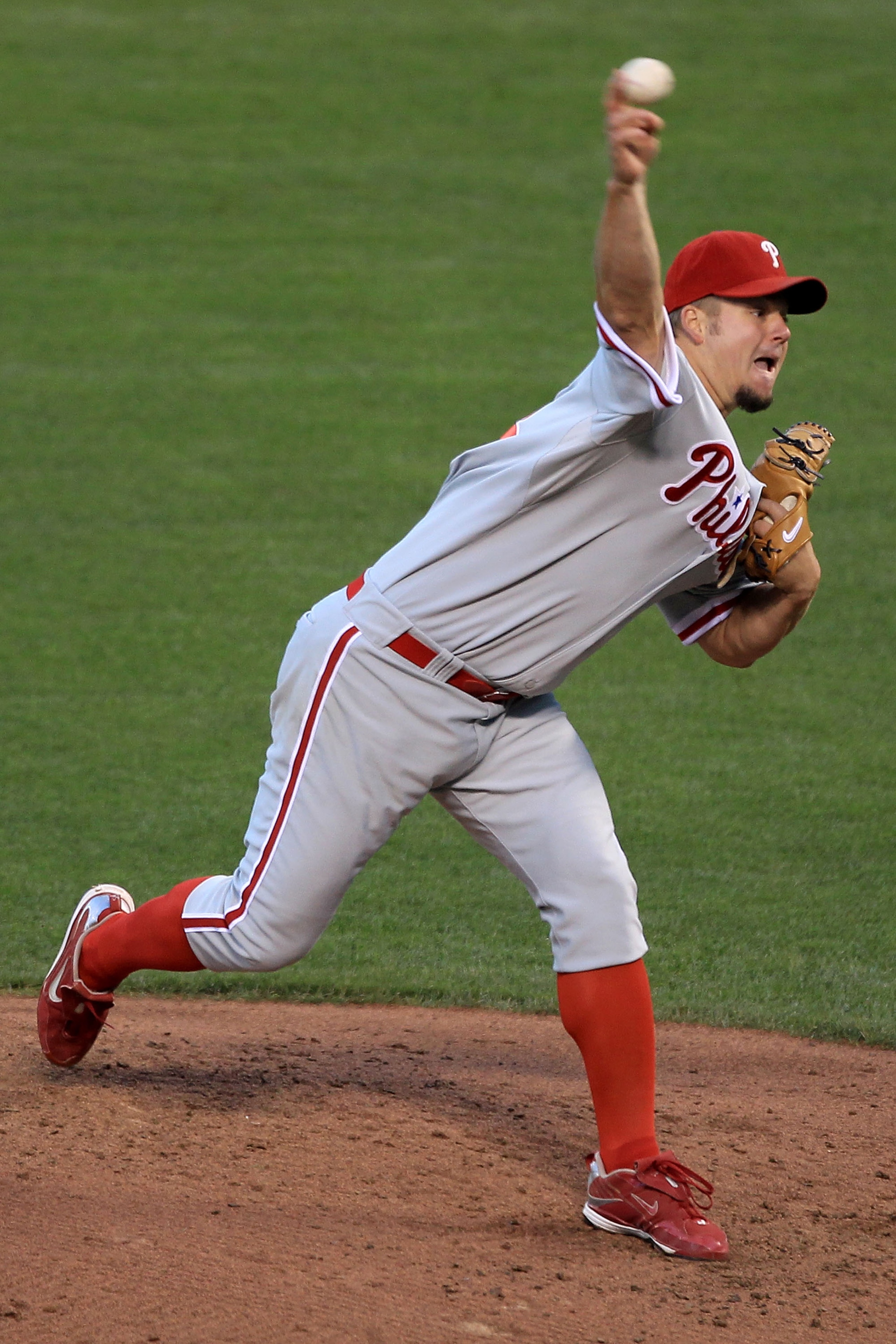 SAN FRANCISCO - OCTOBER 20:  Joe Blanton #56 of the Philadelphia Phillies throws a pitch in the fourth inning of Game Four of the NLCS against the San Francisco Giants during the 2010 MLB Playoffs at AT&T Park on October 20, 2010 in San Francisco, Califor