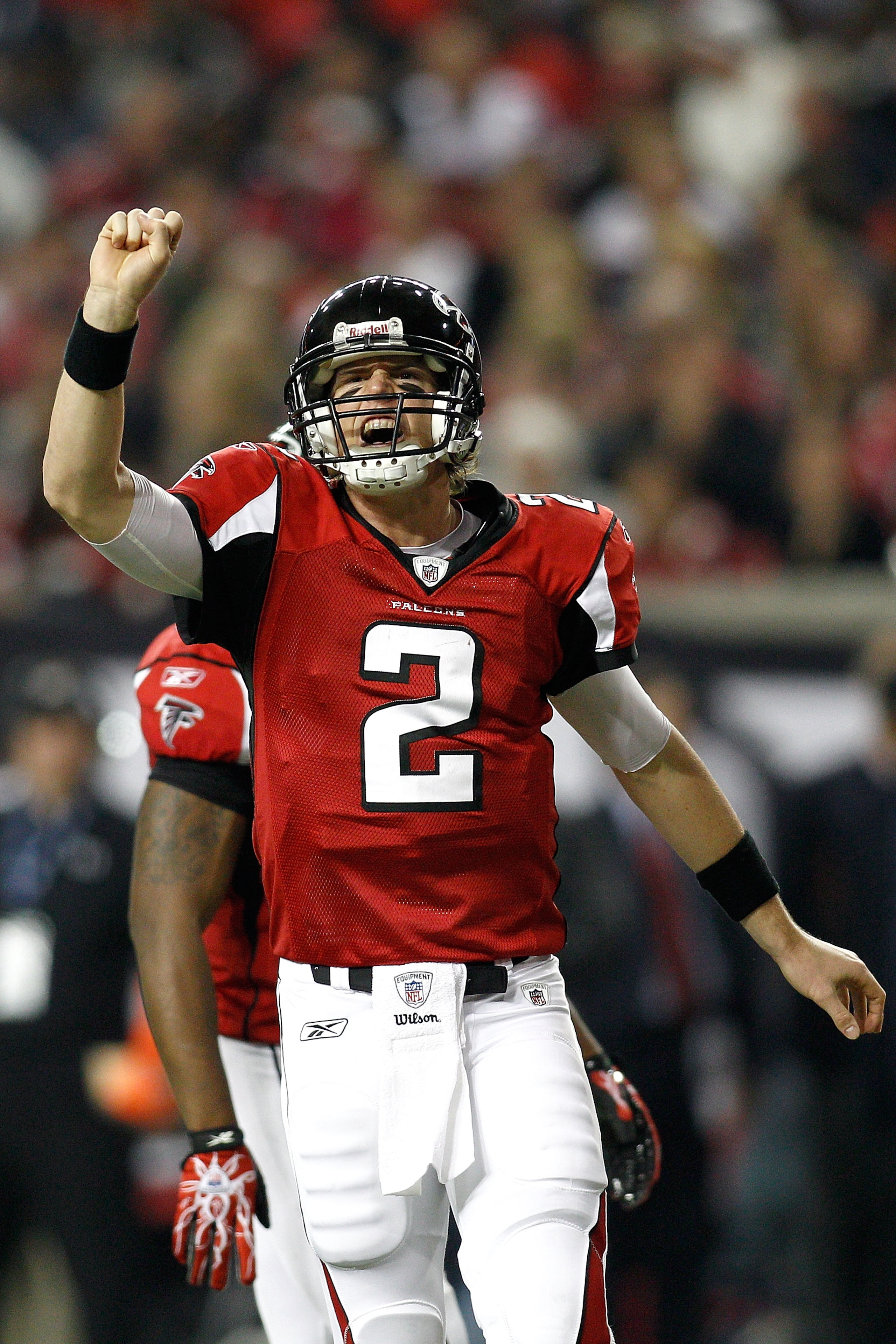 ATLANTA, GA - JANUARY 15: Quarterback Matt Ryan #2 of the Atlanta Falcons calls a play against the Green Bay Packers during their 2011 NFC divisional playoff game at Georgia Dome on January 15, 2011 in Atlanta, Georgia. The Packers won 48-21. (Photo by ATLANTA, GA - JANUARY 15: Quarterback Matt Ryan #2 of the Atlanta Falcons calls a play against the Green Bay Packers during their 2011 NFC divisional playoff game at Georgia Dome on January 15, 2011 in Atlanta, Georgia. The Packers won 48-21. (Photo by
