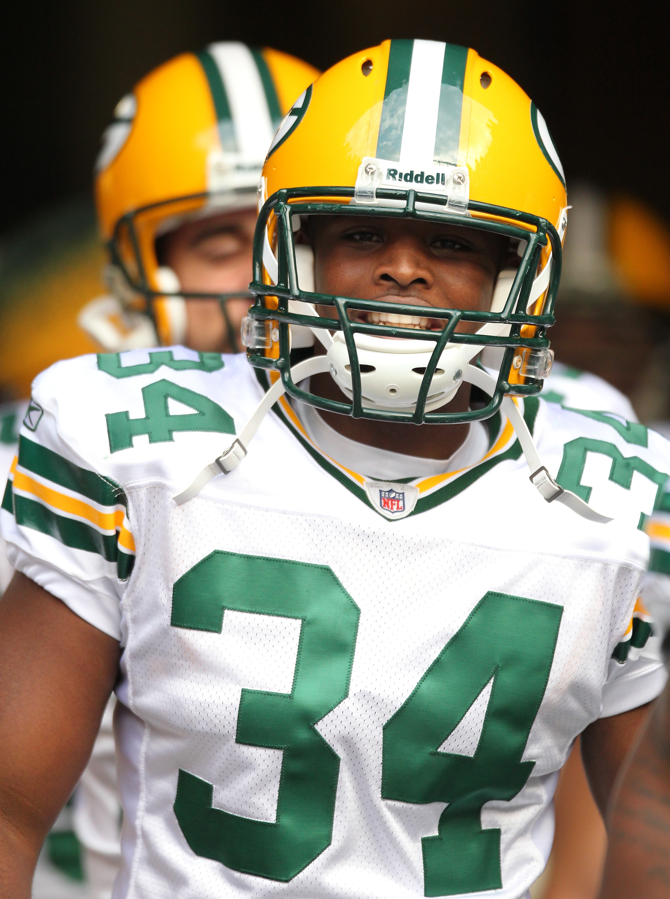 SEATTLE - AUGUST 21:  Safety Anthony Levine #34 of the Green Bay Packers waits to be introduced prior to the preseason game against the Seattle Seahawks at Qwest Field on August 21, 2010 in Seattle, Washington. (Photo by Otto Greule Jr/Getty Images)