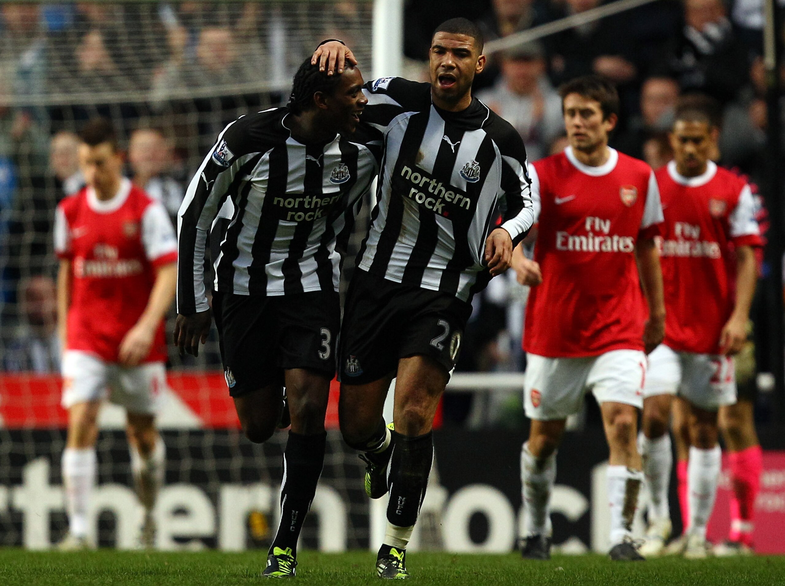 NEWCASTLE UPON TYNE, ENGLAND - FEBRUARY 05: Leon Best celebrates scoring the second goal for Newcastle during the Barclays Premier League match between Newcastle United and Arsenal at St James' Park on February 5, 2011 in Newcastle upon Tyne, England. ( NEWCASTLE UPON TYNE, ENGLAND - FEBRUARY 05: Leon Best celebrates scoring the second goal for Newcastle during the Barclays Premier League match between Newcastle United and Arsenal at St James' Park on February 5, 2011 in Newcastle upon Tyne, England. (