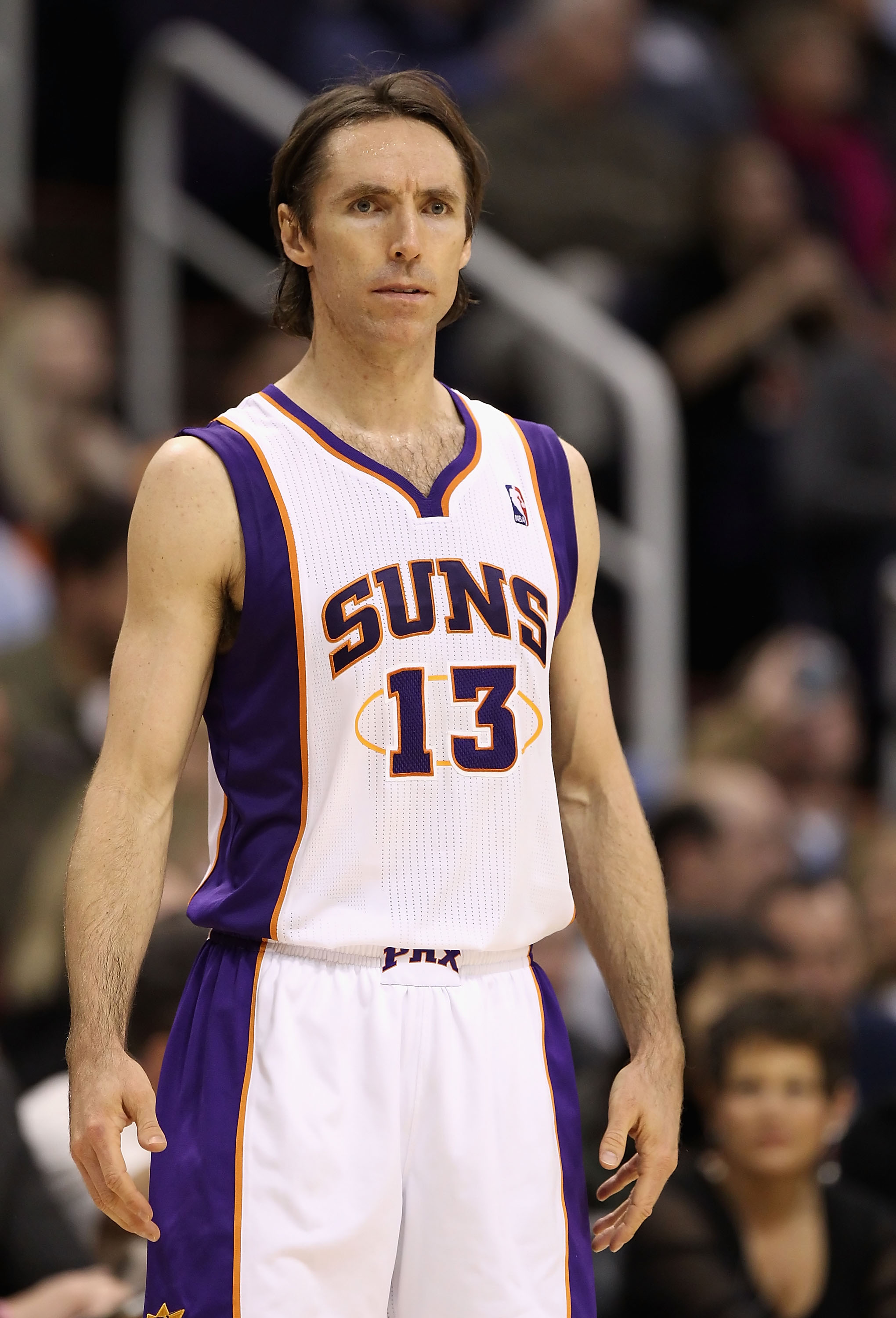PHOENIX, AZ - JANUARY 05:  Steve Nash #13 of the Phoenix Suns during the NBA game against the Los Angeles Lakers at US Airways Center on January 5, 2011 in Phoenix, Arizona. The Lakers defeated the Suns 99-95.  NOTE TO USER: User expressly acknowledges an