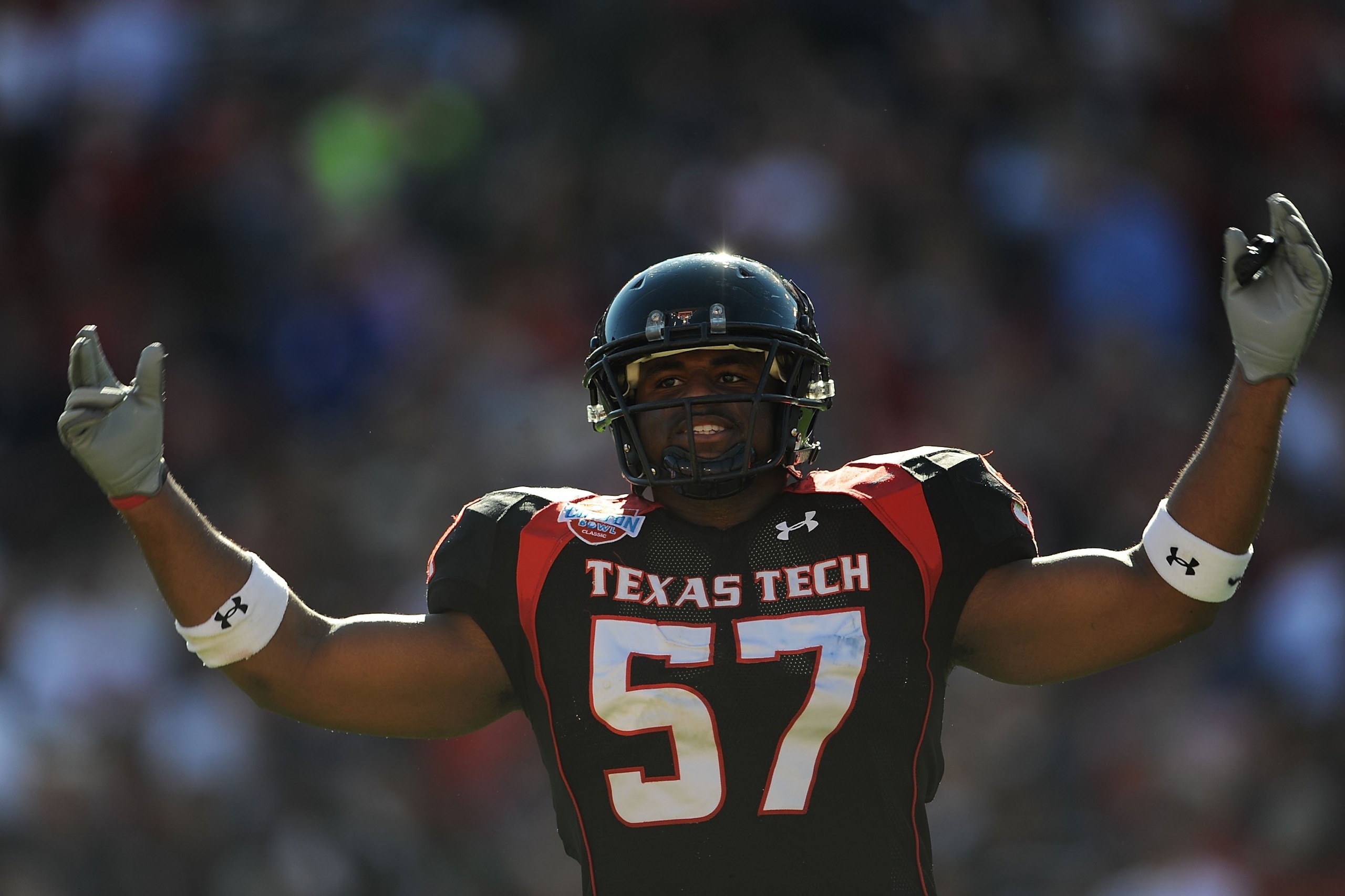 DALLAS - JANUARY 02: Brian Duncan #57 of the Texas Tech Red Raiders during play against the Mississippi Rebels during the AT&T Cotton Bowl on January 2, 2009 at the Cotton Bowl in Dallas, Texas. (Photo by Ronald Martinez/Getty Images) DALLAS - JANUARY 02: Brian Duncan #57 of the Texas Tech Red Raiders during play against the Mississippi Rebels during the AT&T Cotton Bowl on January 2, 2009 at the Cotton Bowl in Dallas, Texas. (Photo by Ronald Martinez/Getty Images)