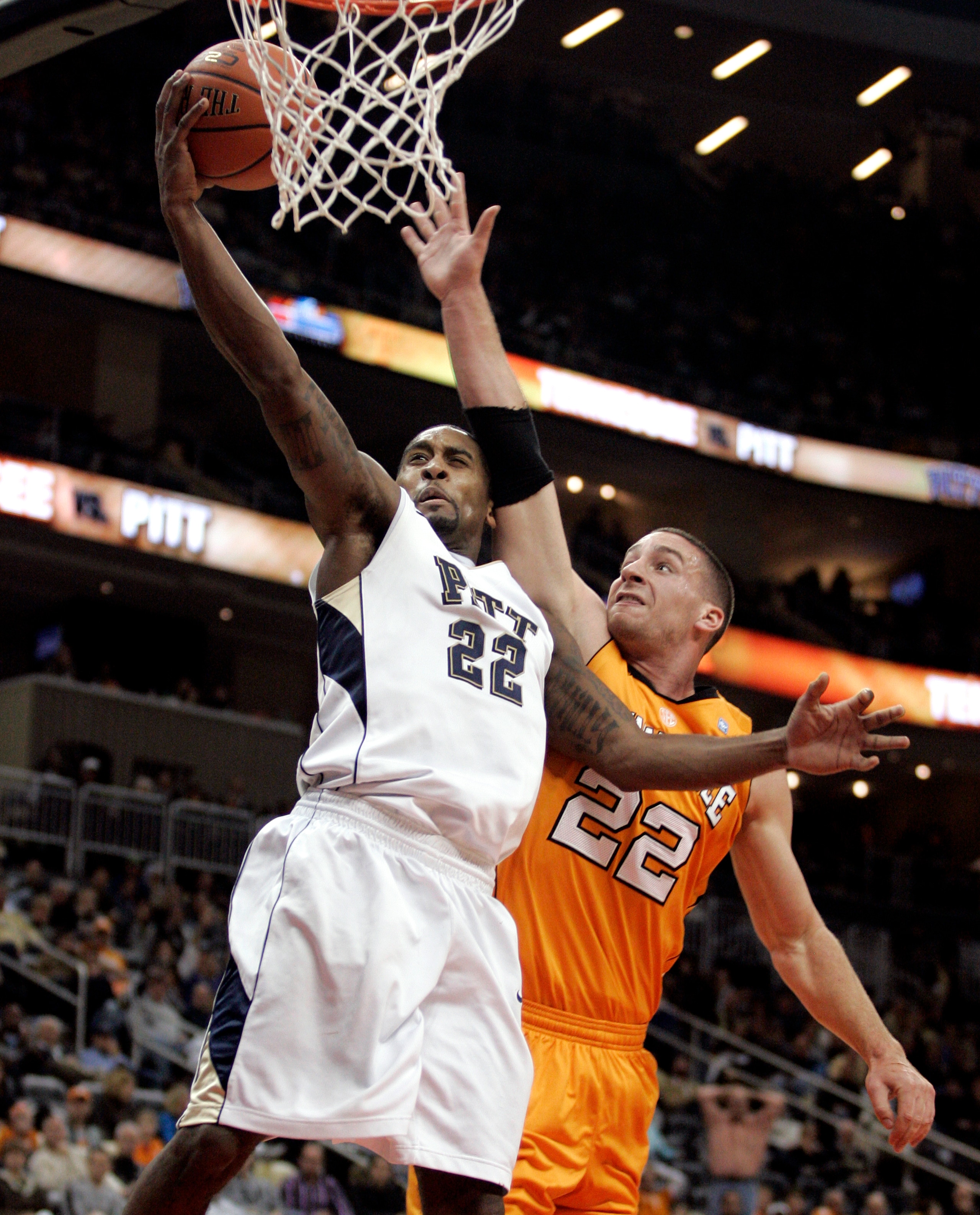 PITTSBURGH, PA - DECEMBER 11:  Brad Wanamaker #22 of the Pittsburgh Panthers lays one in against the Tennessee Volunteers during the SEC/BIG EAST Invitational at Consol Energy Center on December 11, 2010 in Pittsburgh, Pennsylvania.The Volunteers defeated