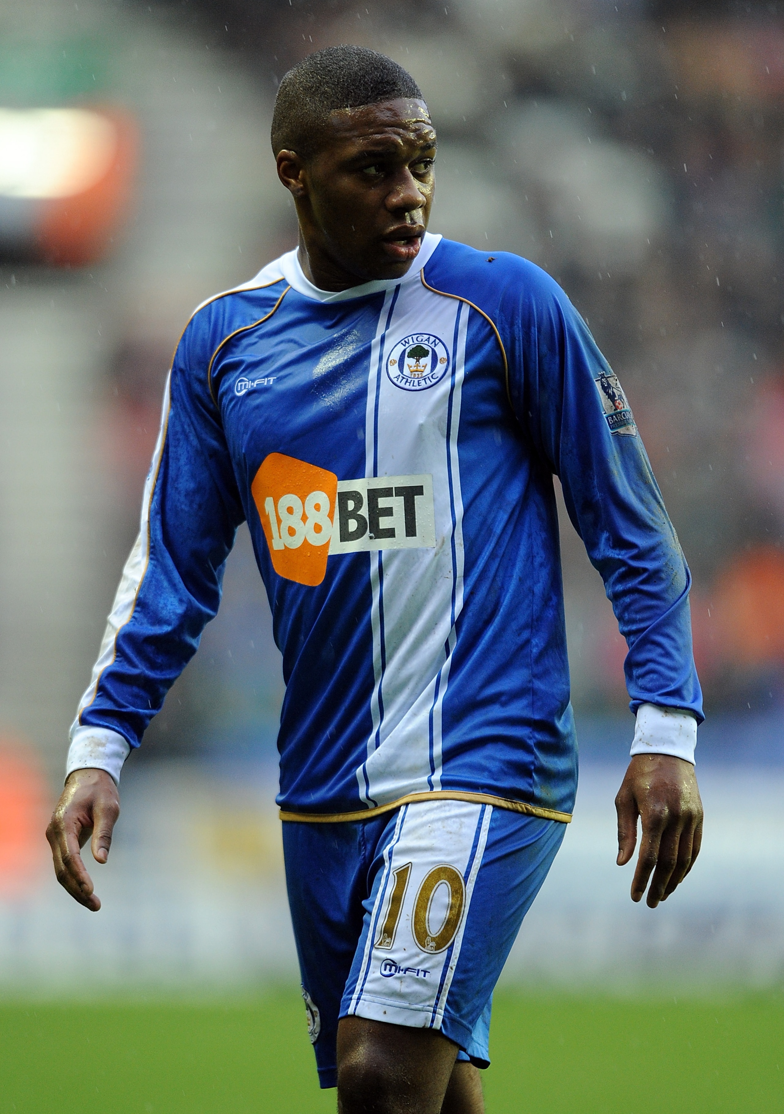 WIGAN, ENGLAND - FEBRUARY 05:  Charles N'Zogbia of Wigan Athletic looks on during the Barclays Premier League match between Wigan Athletic and Blackburn Rovers at DW Stadium on February 5, 2011 in Wigan, England.  (Photo by Chris Brunskill/Getty Images)