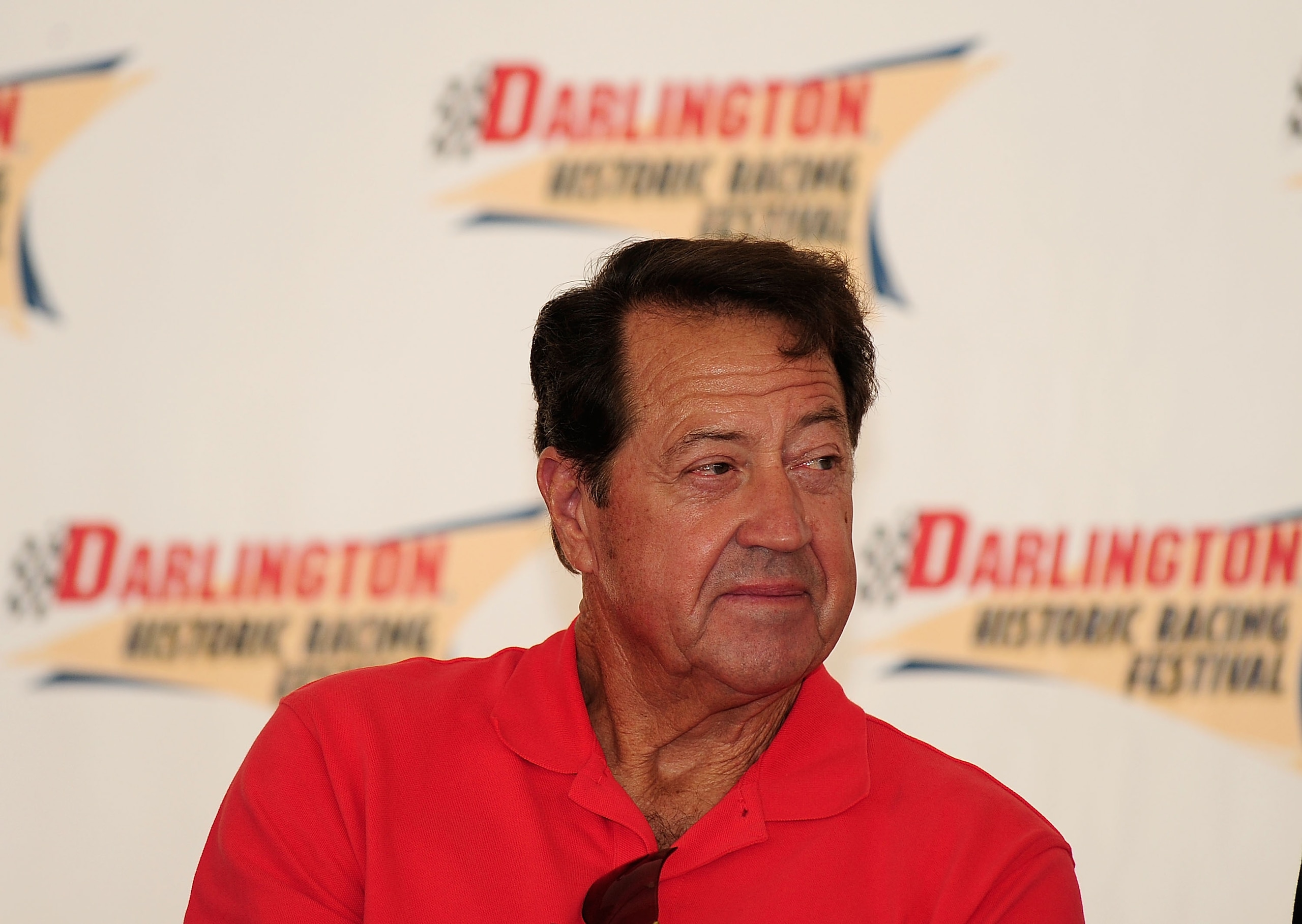 DARLINGTON, SC - SEPTEMBER 25:  NASCAR legend Harry Gant speaks to fans during the Darlington Historic Racing Festival at Darlington Raceway on September 25, 2010 in Darlington, South Carolina.  (Photo by Rusty Jarrett/Getty Images)