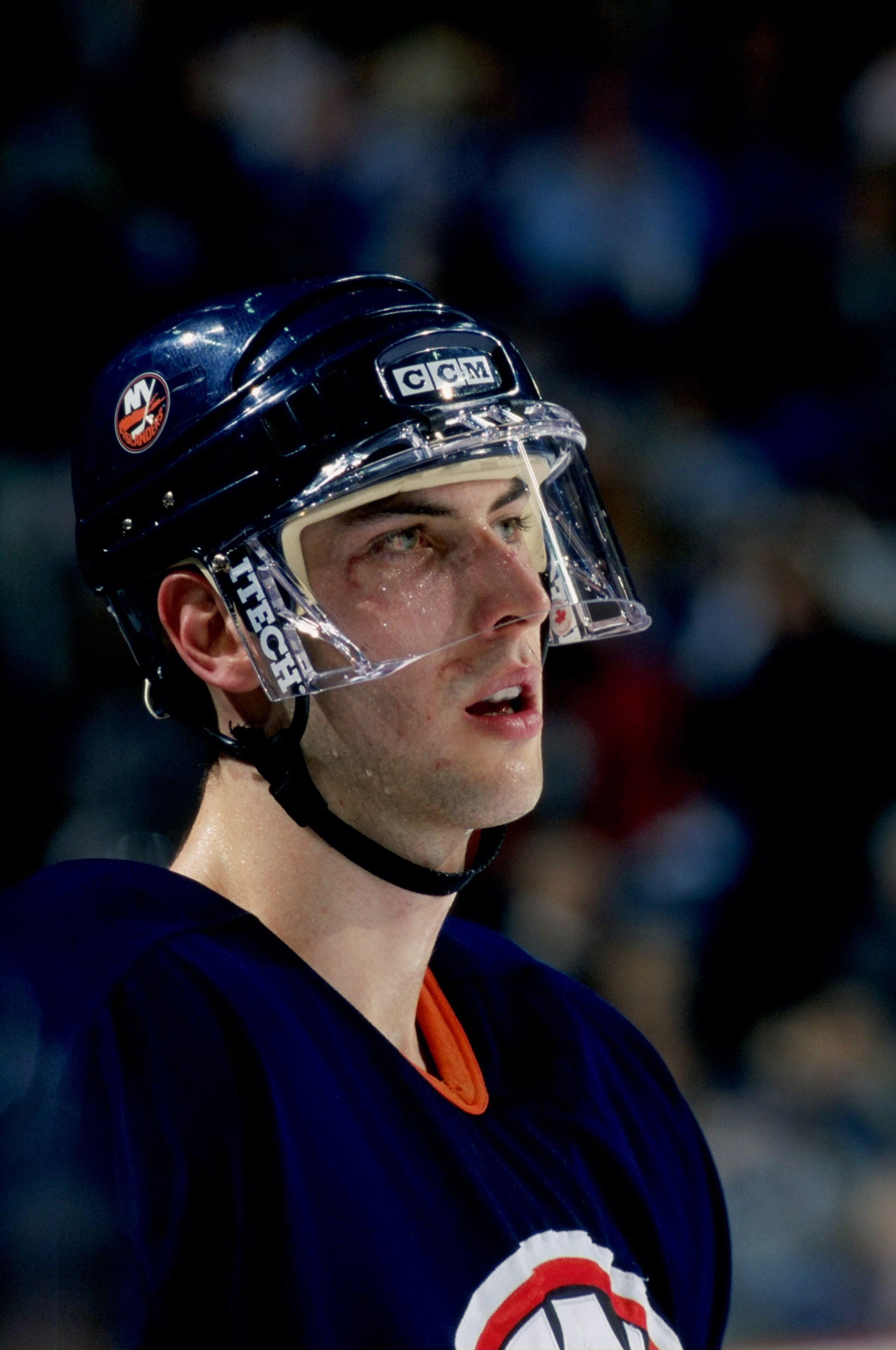 13 Feb 1999: Zdeno Chara #3 of the New York Islanders looks on during the game against the Buffalo Sabres at the Marine Midland Arena in Buffalo, New York. The Islanders tied the Sabres 2-2. Mandatory Credit: Rick Stewart /Allsport 13 Feb 1999: Zdeno Chara #3 of the New York Islanders looks on during the game against the Buffalo Sabres at the Marine Midland Arena in Buffalo, New York. The Islanders tied the Sabres 2-2. Mandatory Credit: Rick Stewart /Allsport