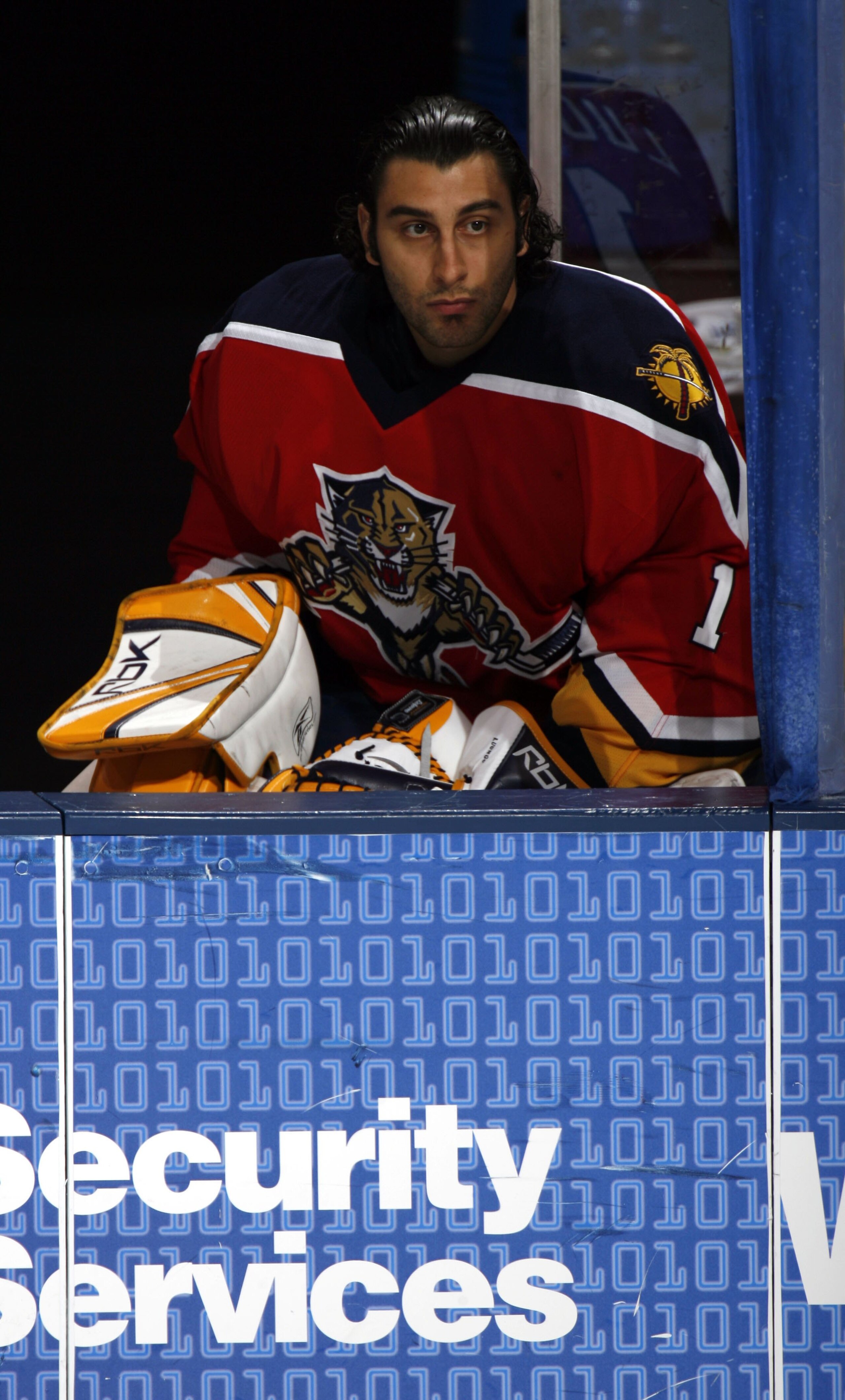SUNRISE, FL - MARCH 17: Goaltender Roberto Luongo #1 of the Florida Panthers sits on the bench against the New York Islanders at the Bank Atlantic Center on March 17, 2006 in Sunrise, Florida. (Photo by Eliot J. Schechter/Getty Images) SUNRISE, FL - MARCH 17: Goaltender Roberto Luongo #1 of the Florida Panthers sits on the bench against the New York Islanders at the Bank Atlantic Center on March 17, 2006 in Sunrise, Florida. (Photo by Eliot J. Schechter/Getty Images)
