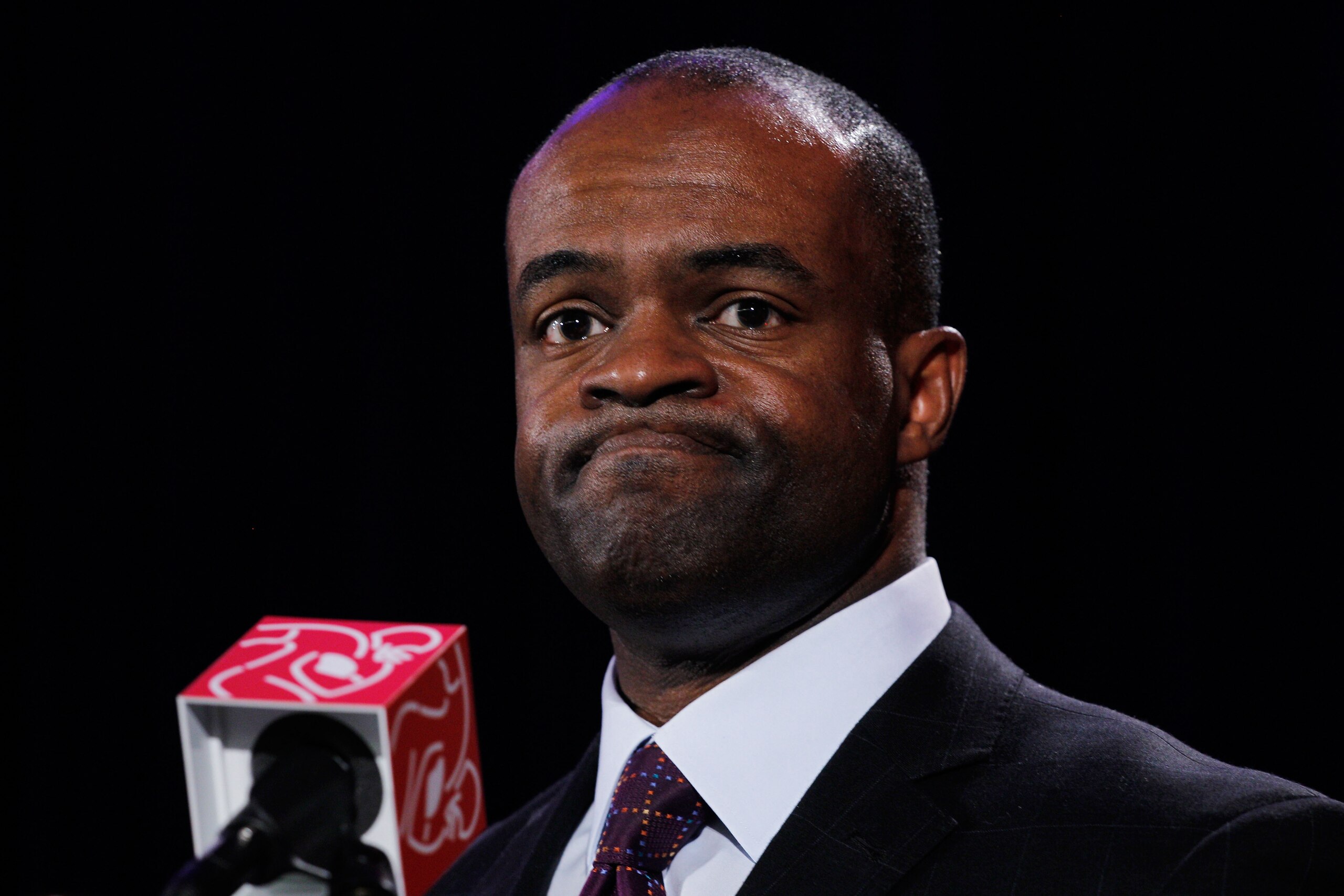 DALLAS, TX - FEBRUARY 03:  NFLPA executive director DeMaurice Smith speaks during the NFL Players Association press conference at the Super Bowl XLV media center on February 3, 2011 in Dallas, Texas. The Green Bay Packers will play the Pittsburgh Steelers