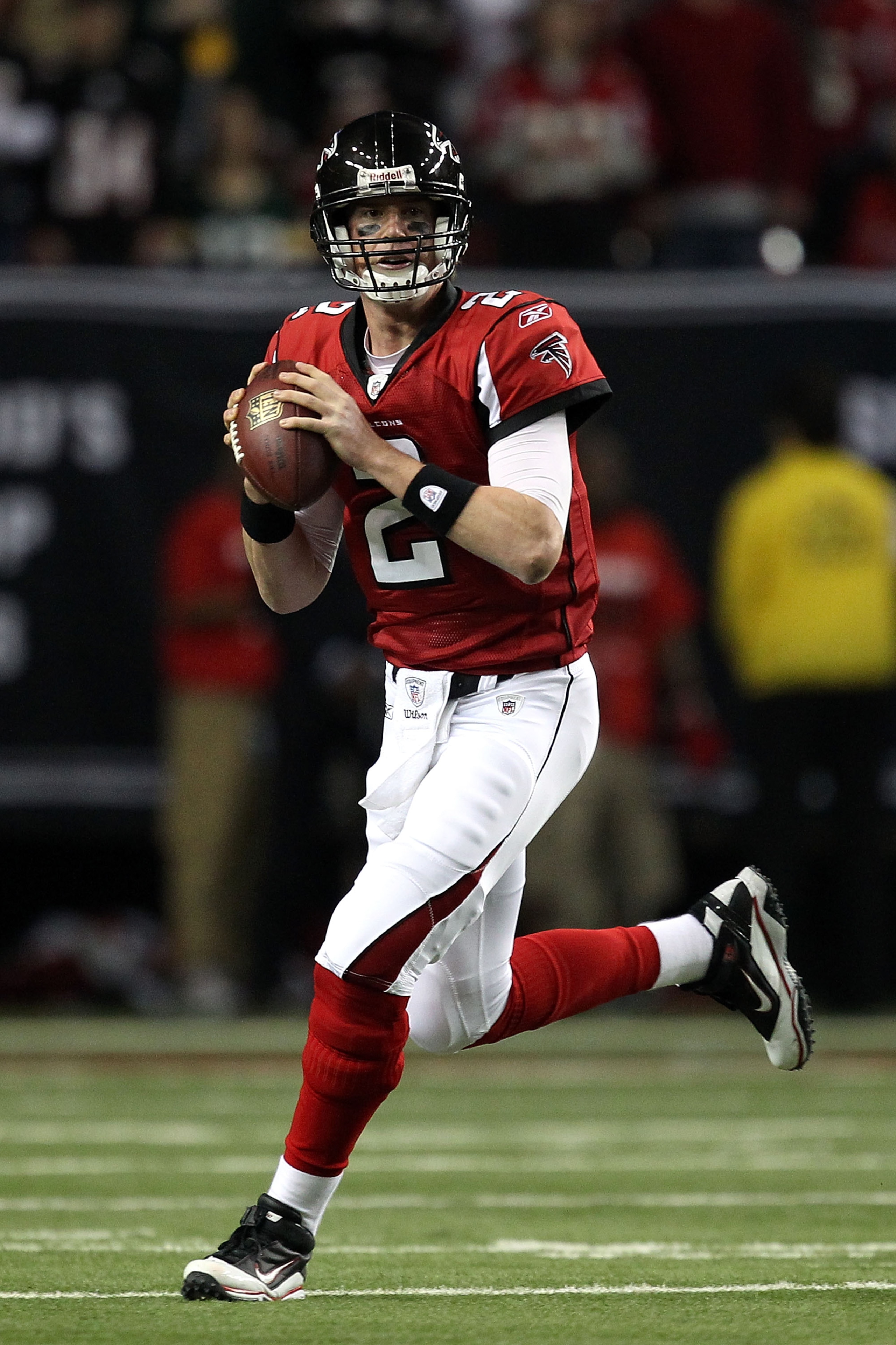 ATLANTA, GA - JANUARY 15: Matt Ryan #2 of the Atlanta Falcons looks to pass in the first quarter against the Green Bay Packers during their 2011 NFC divisional playoff game at Georgia Dome on January 15, 2011 in Atlanta, Georgia. (Photo by Streeter Leck ATLANTA, GA - JANUARY 15: Matt Ryan #2 of the Atlanta Falcons looks to pass in the first quarter against the Green Bay Packers during their 2011 NFC divisional playoff game at Georgia Dome on January 15, 2011 in Atlanta, Georgia. (Photo by Streeter Leck