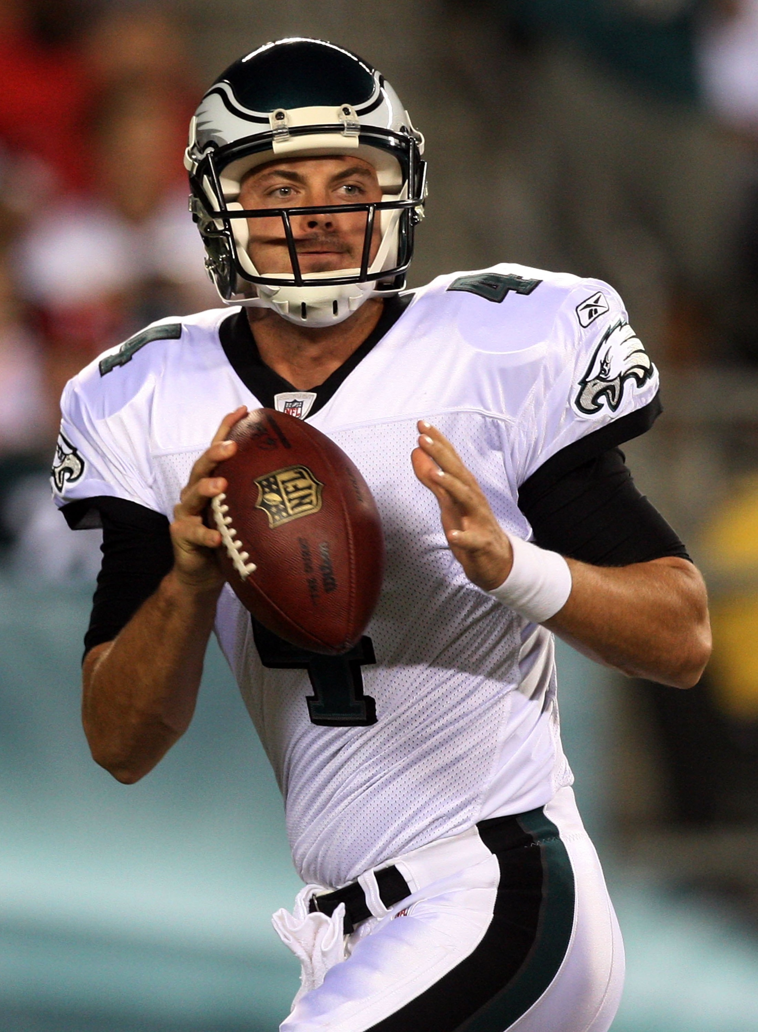 PHILADELPHIA - AUGUST 27: Kevin Kolb #4 of the Philadelphia Eagles throws a pass against the preseason game against the Jacksonville Jaguars at Lincoln Financial Field on August 27, 2009 in Philadelphia, Pennsylvania. (Photo by Jim McIsaac/Getty Images) PHILADELPHIA - AUGUST 27: Kevin Kolb #4 of the Philadelphia Eagles throws a pass against the preseason game against the Jacksonville Jaguars at Lincoln Financial Field on August 27, 2009 in Philadelphia, Pennsylvania. (Photo by Jim McIsaac/Getty Images)
