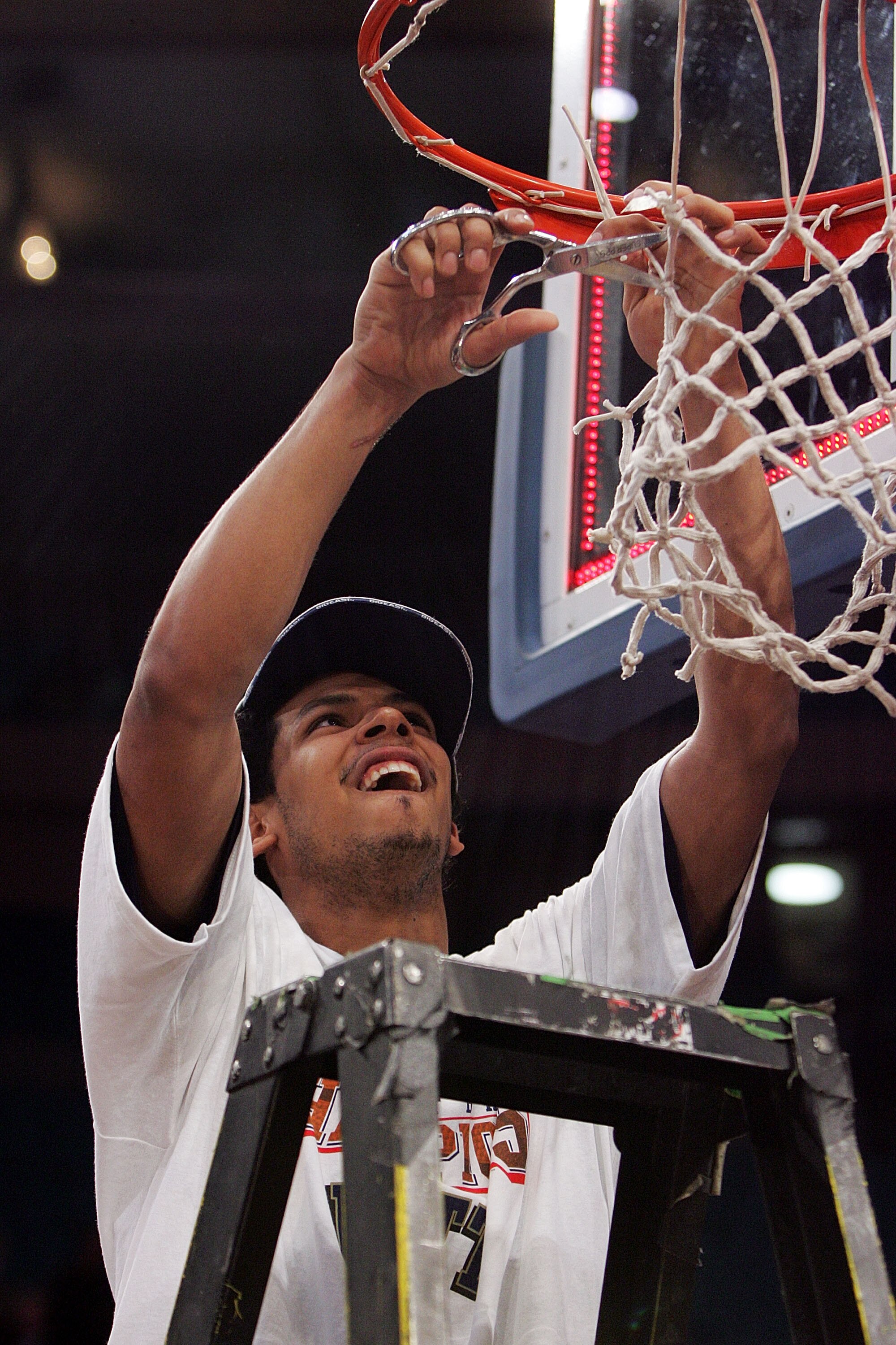 NEW YORK - MARCH 15:  Ronald Ramon #4 of the Pittsburgh Panthers cuts down the net after the Panthers defeated the Georgetown Hoyas during the final of the 2008 Big East Men's Basketball Championship at Madison Square Garden on March 15, 2008 in New York