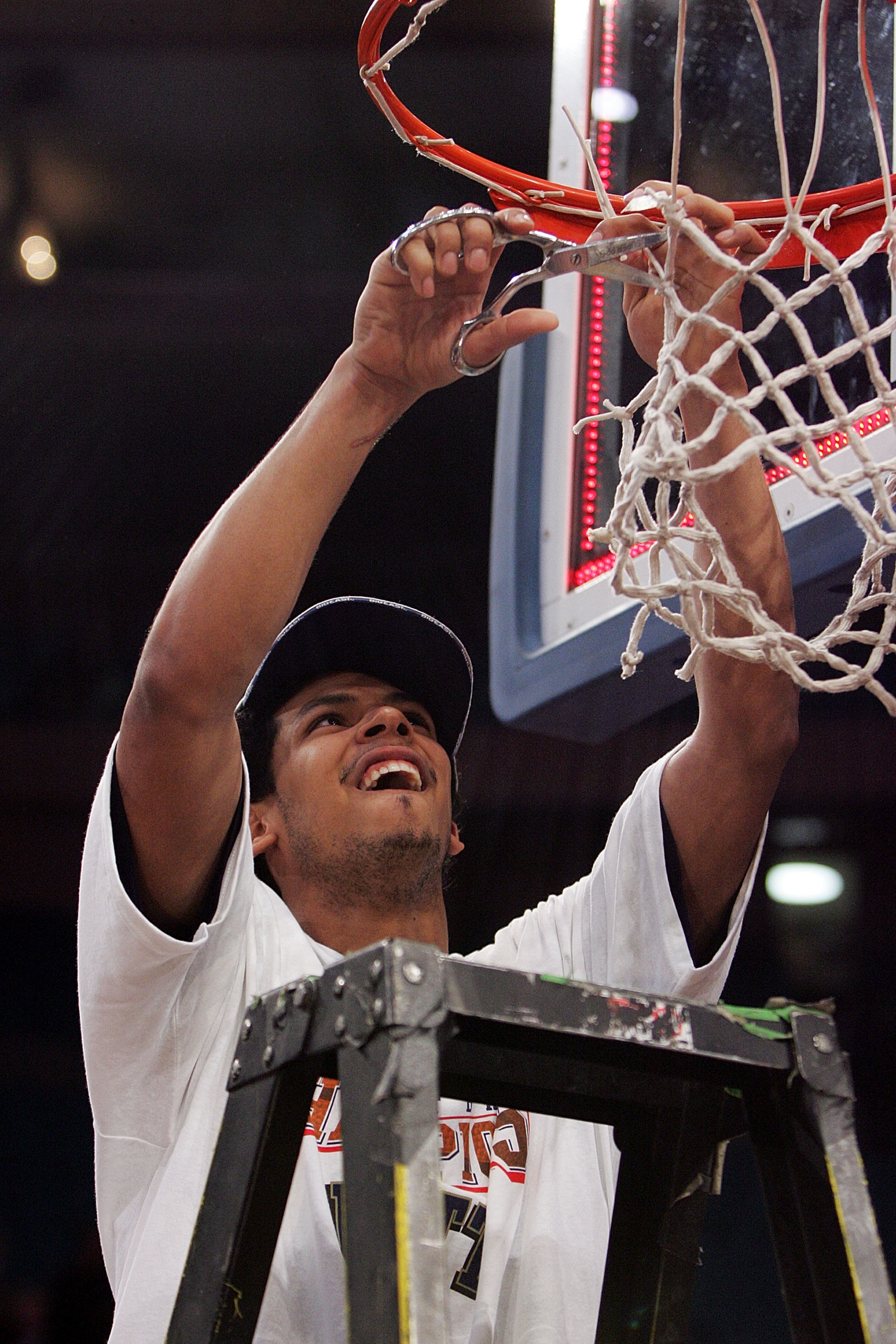 NEW YORK - MARCH 15:  Ronald Ramon #4 of the Pittsburgh Panthers cuts down the net after the Panthers defeated the Georgetown Hoyas during the final of the 2008 Big East Men's Basketball Championship at Madison Square Garden on March 15, 2008 in New York