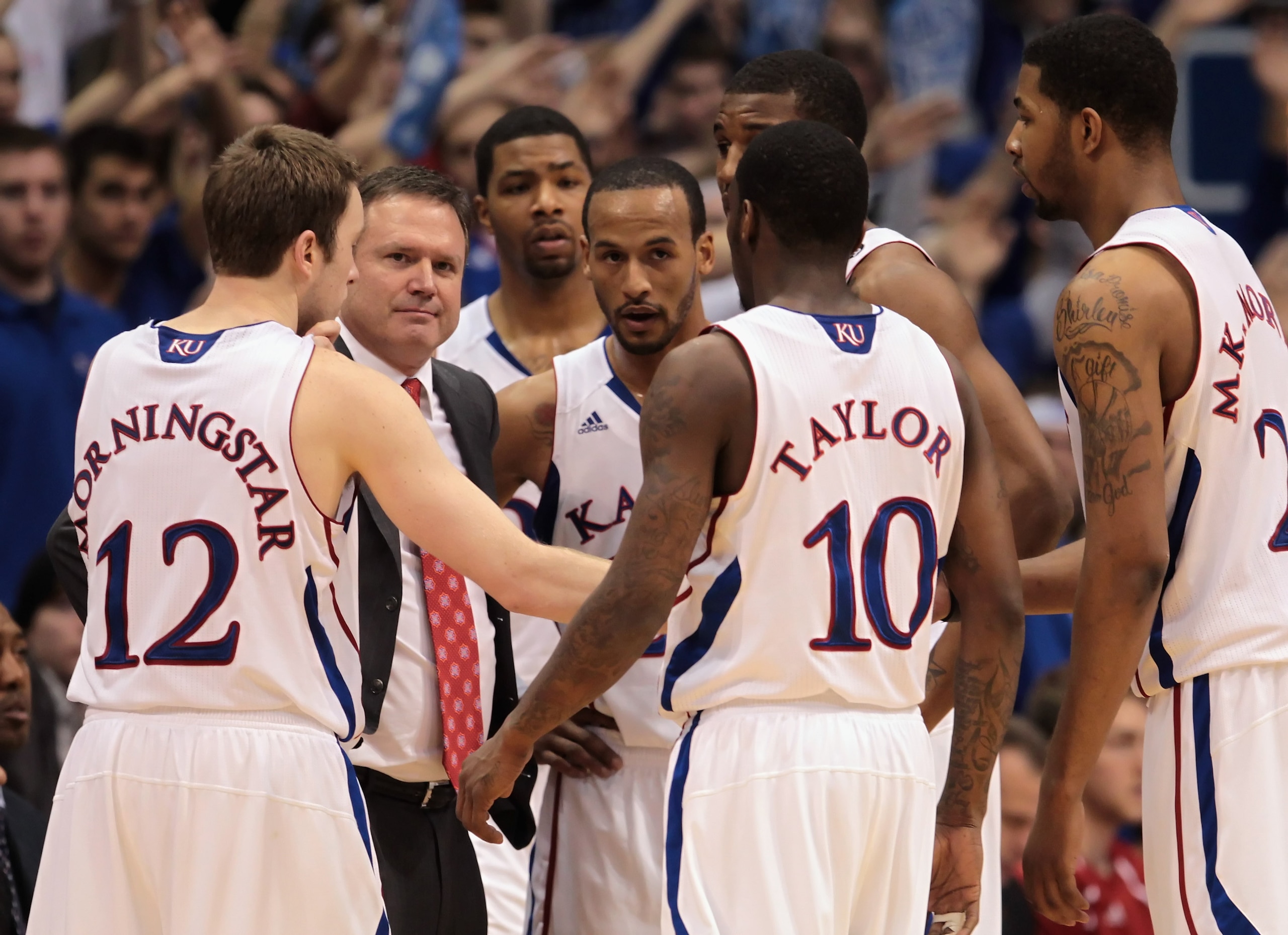 LAWRENCE, KS - FEBRUARY 07: Head coach Bill Self of the Kansas Jayhawks talks with players during the game against the Missouri Tigers on February 7, 2011 at Allen Fieldhouse in Lawrence, Kansas. (Photo by Jamie Squire/Getty Images) LAWRENCE, KS - FEBRUARY 07: Head coach Bill Self of the Kansas Jayhawks talks with players during the game against the Missouri Tigers on February 7, 2011 at Allen Fieldhouse in Lawrence, Kansas. (Photo by Jamie Squire/Getty Images)