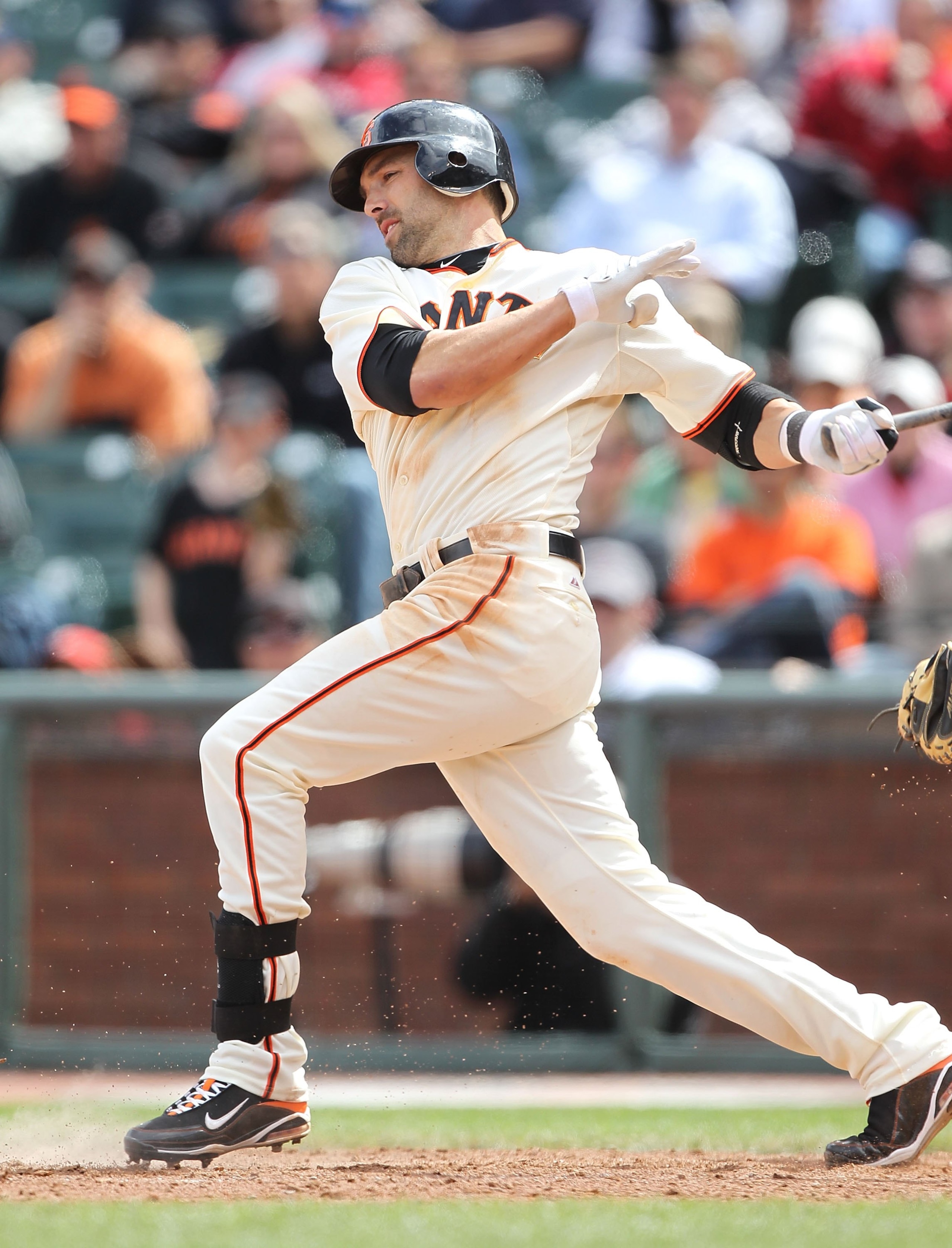 SAN FRANCISCO - APRIL 28:  Mark DeRosa #7 of the San Francisco Giants bats against the Philadelphia Phillies during an MLB game at AT&T Park on April 28, 2010 in San Francisco, California.  (Photo by Jed Jacobsohn/Getty Images)