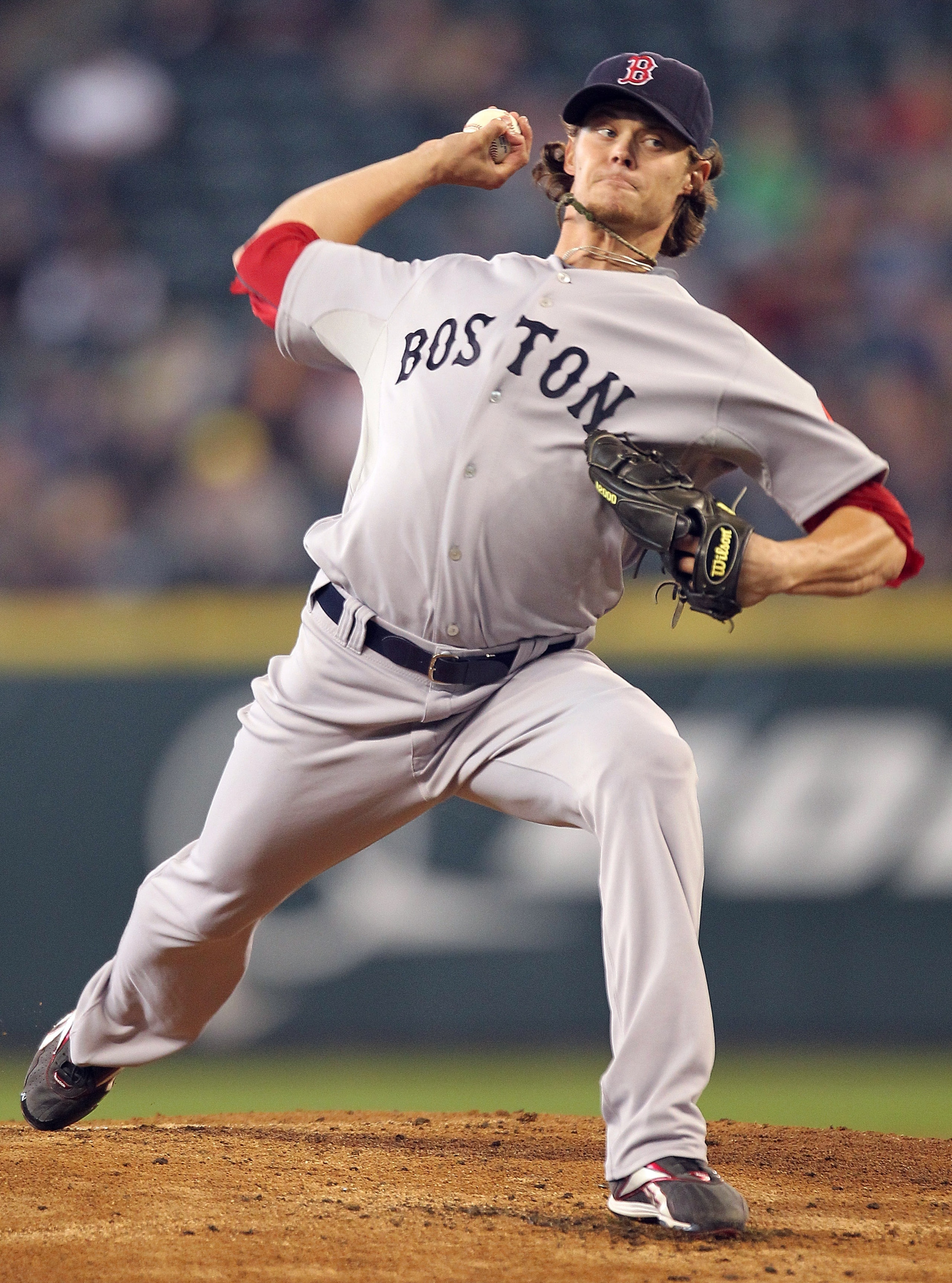 SEATTLE - SEPTEMBER 15:  Starting pitcher Clay Buchholz #11 of the Boston Red Sox pitches against the Seattle Mariners at Safeco Field on September 15, 2010 in Seattle, Washington. (Photo by Otto Greule Jr/Getty Images)